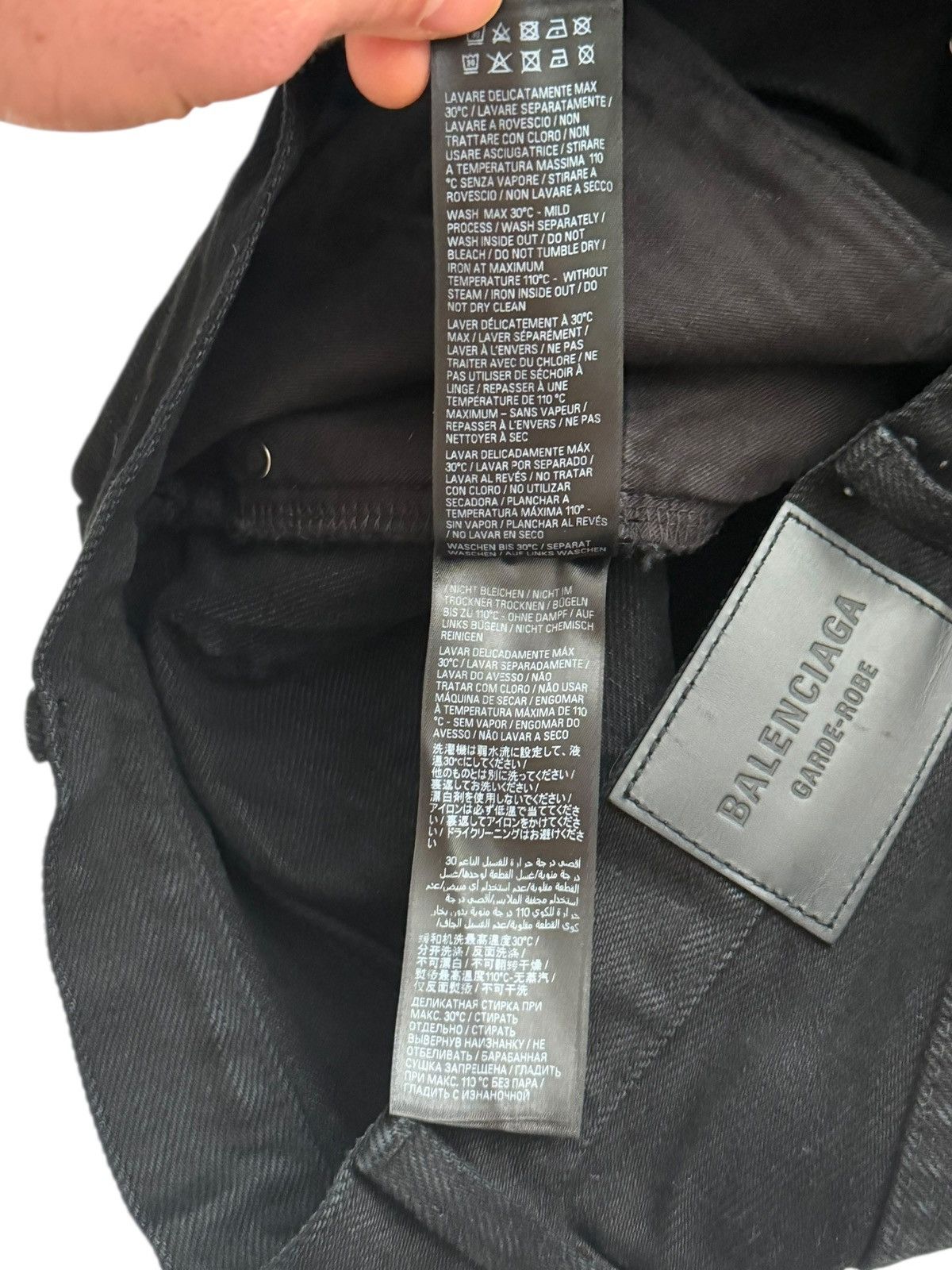 Balenciaga 2022 Japanese Selvedge Heavy Denim Pitch Black Size US 30 / EU 46 - 9 Thumbnail