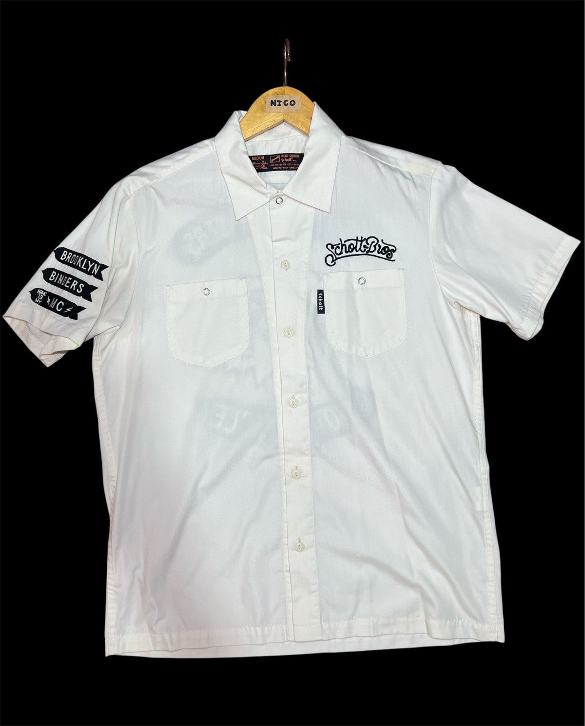 Schott Schott Brooklyn Binders Motorcycle “Ivory” Polo Short Sleeve Size US M / EU 48-50 / 2 - 2 Thumbnail