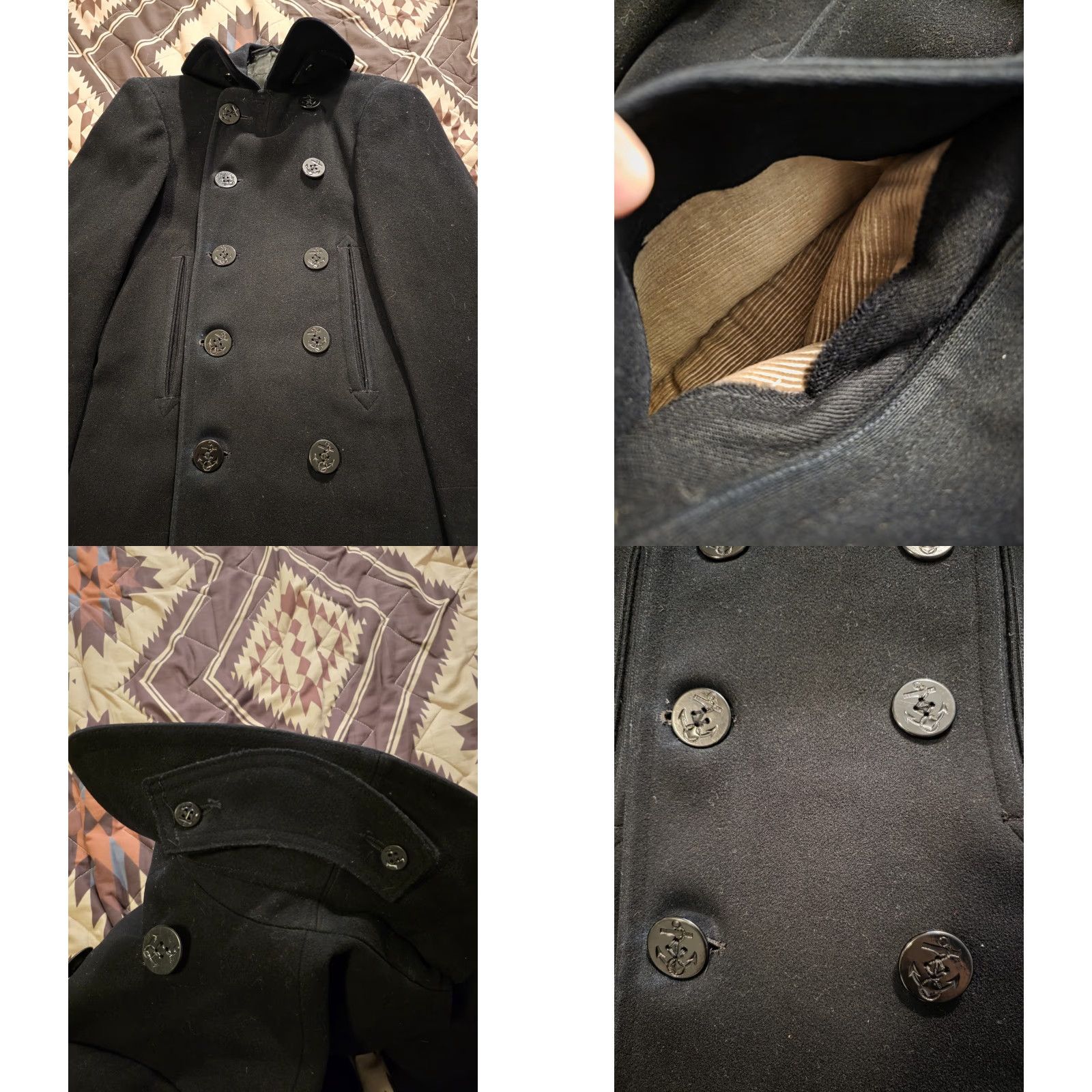 Vintage VINTAGE US NAVY Naval Clothing Factory WWII 40s Wool Pea Coat Mens Small 36R Black Wool Pea Coat USA Nautical Classic Vintage Coat Mens Small 34R Size US S / EU 44-46 / 1 - 9 Thumbnail