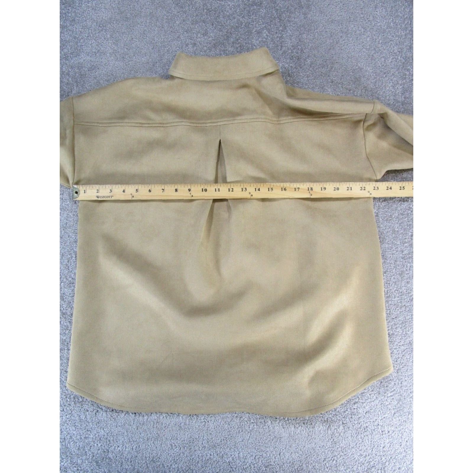 J. Jill J. Jill Shirt Womens Medium Petite Brown Wearever Collection Button-Up Collared Sleeve Long Polyester Solid Size M / US 6-8 / IT 42-44 - 6 Thumbnail