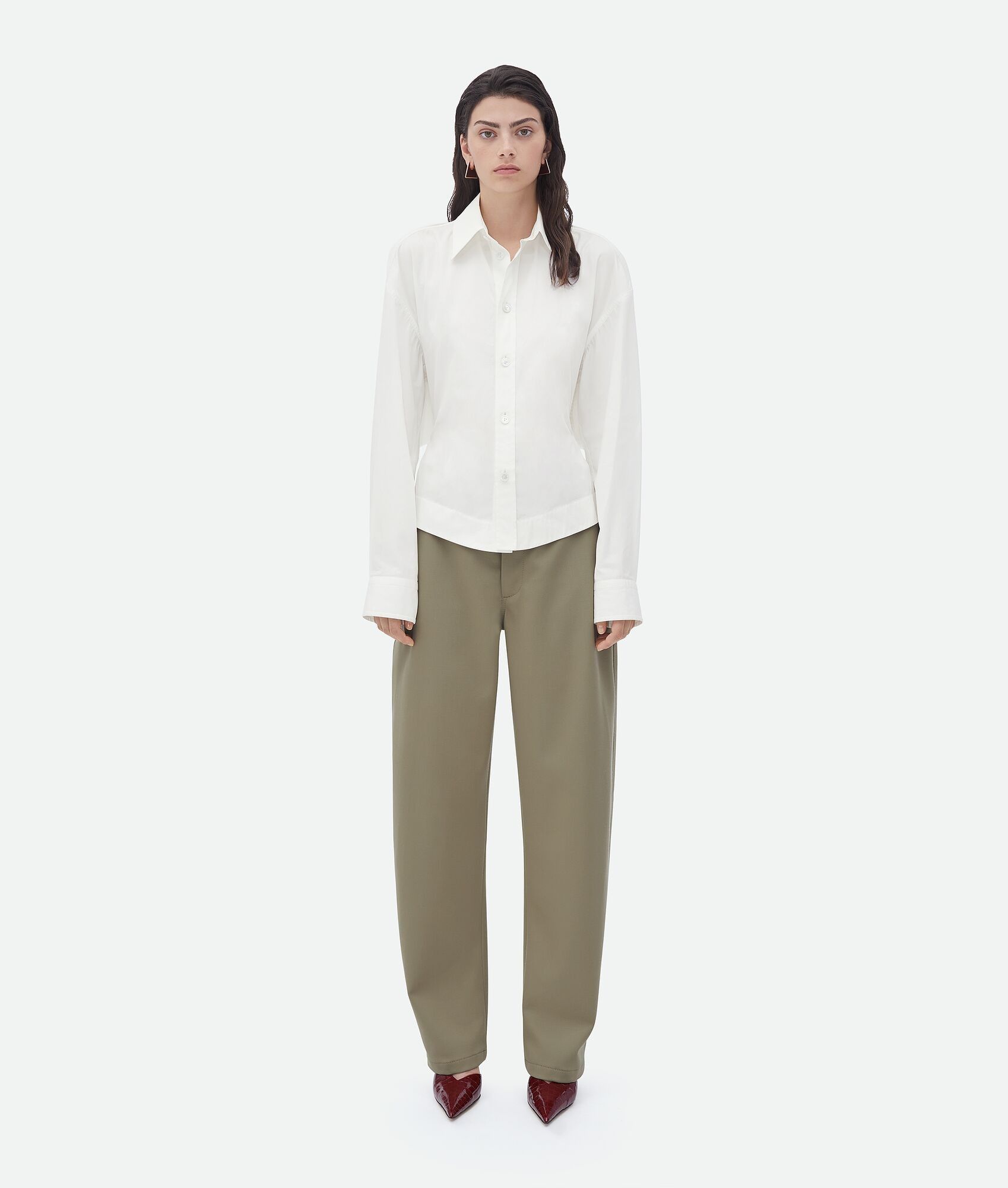 Bottega Veneta o1bcso1str0225 Compact Cotton Shirt in White Size L / US 10 / IT 46 - 1 Thumbnail