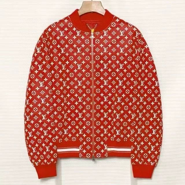 Louis Vuitton Louis Vuitton x Supreme FW21 Red Leather Jacket Size US XL / EU 56 / 4 - 1 Thumbnail