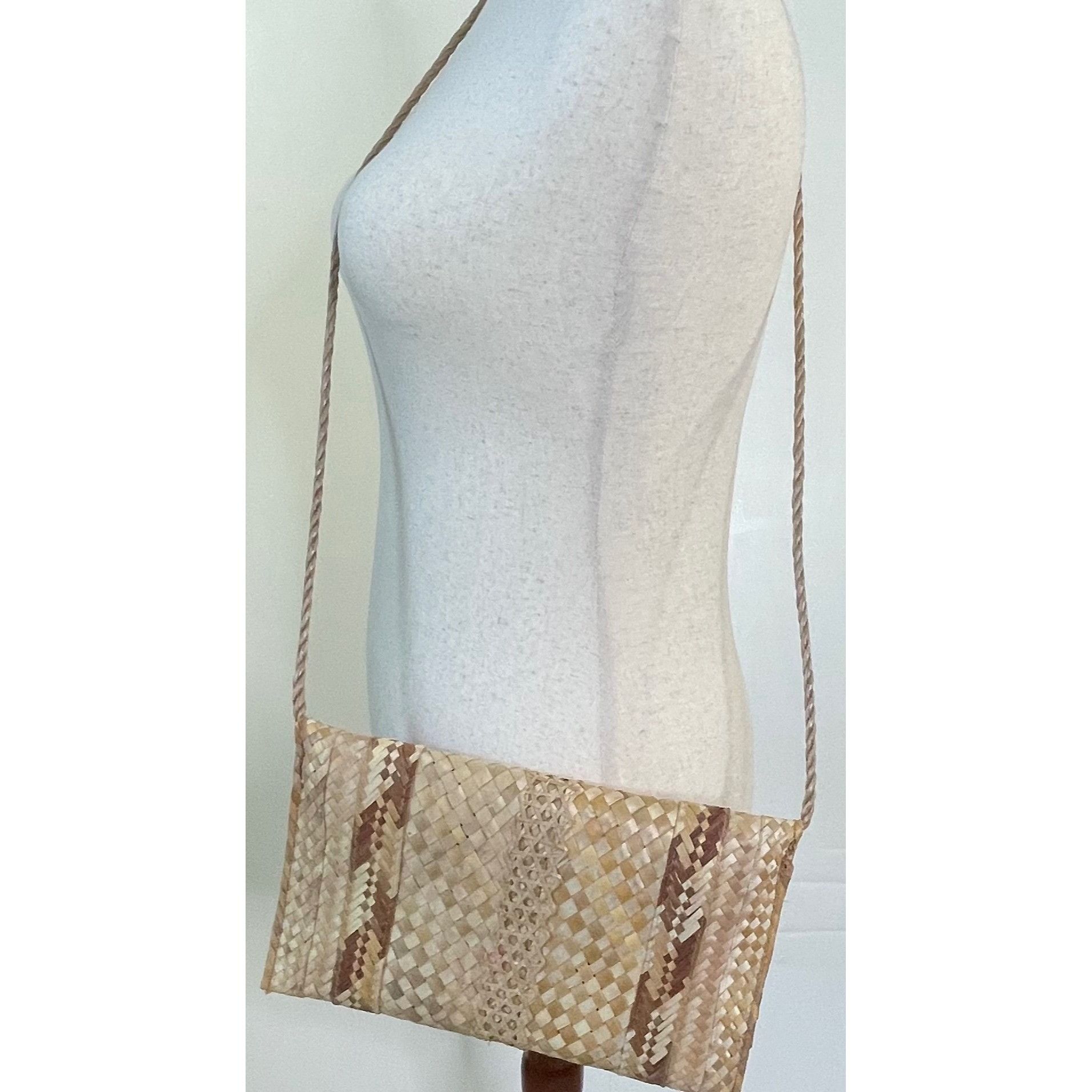 Other Woven Wicker Straw Women's Purse Clutch Shoulder Bag Orange Size ONE SIZE - 8 Thumbnail