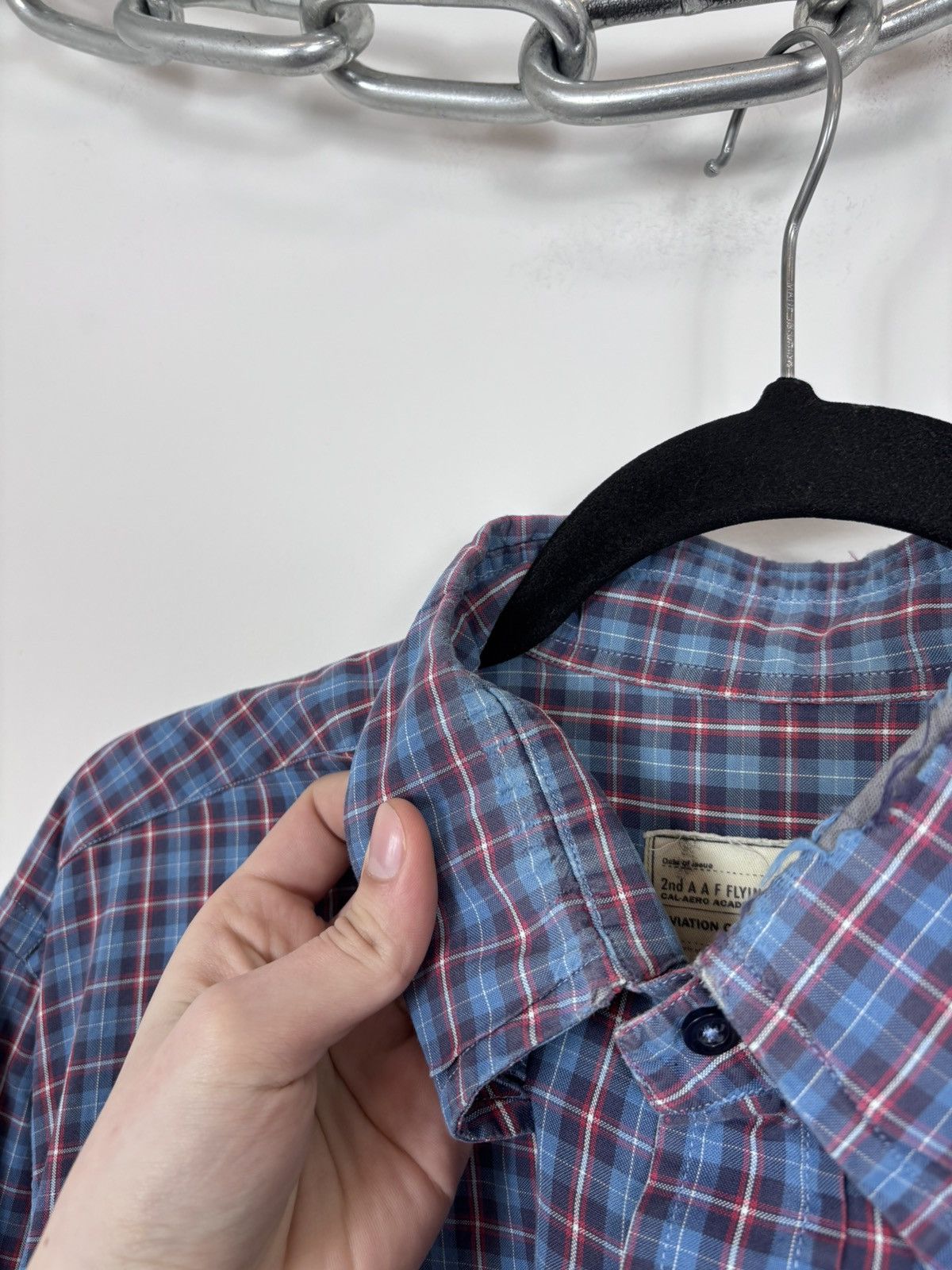 Avirex Vintage Avirex USA Checkered Army Military Long Sleeve Shirt Size US L / EU 52-54 / 3 - 9 Thumbnail