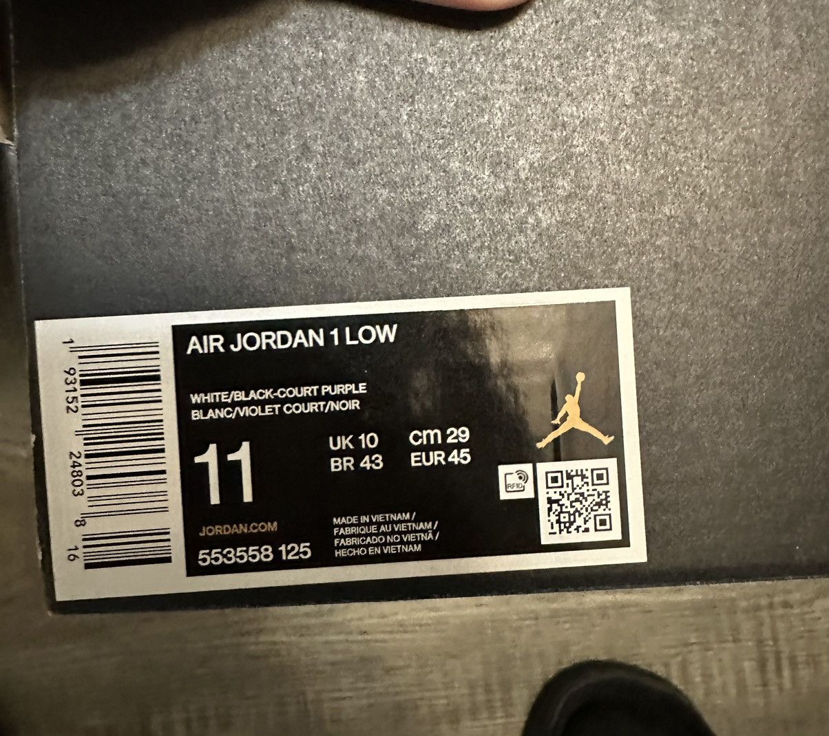 Jordan Brand × Nike Jordan 1 Low ‘Court Purple’ Size US 11 / EU 44 - 8 Thumbnail