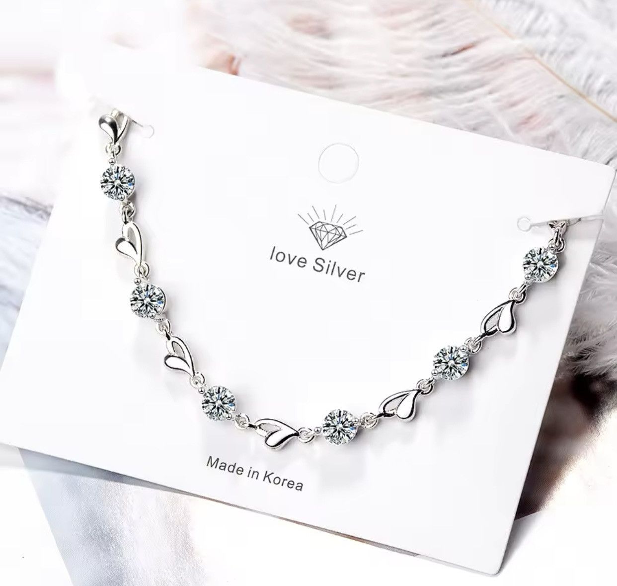 Jewelry × Sterling Silver Sterling Silver Love Heart Bracelets Size ONE SIZE - 1 Thumbnail