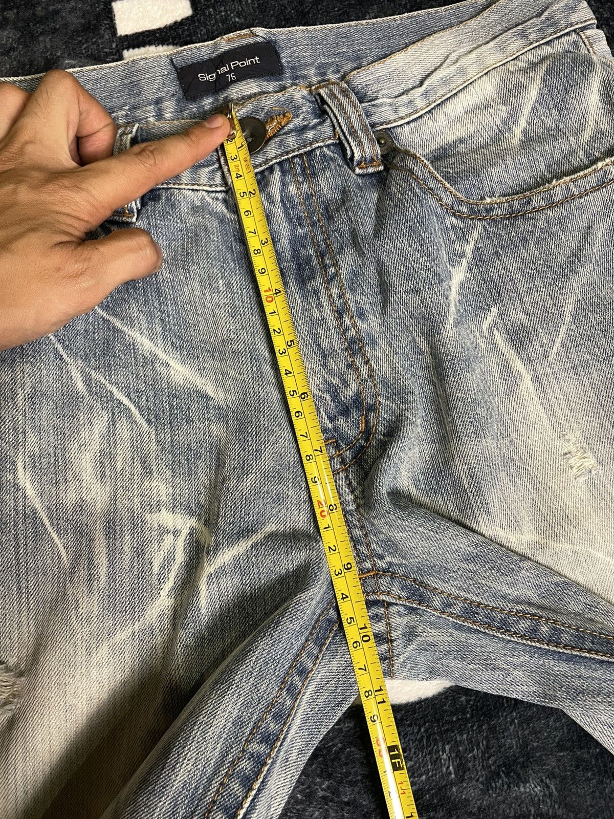 Japanese Brand Signal Point Twisted Leg Thunder Washed Denim Size US 30 / EU 46 - 14 Thumbnail