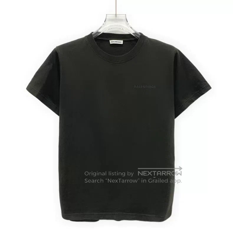 Balenciaga Balenciaga Dark Green Pattern Printed Cotton Round Neck Sh Size US M / EU 48-50 / 2 - 1 Thumbnail