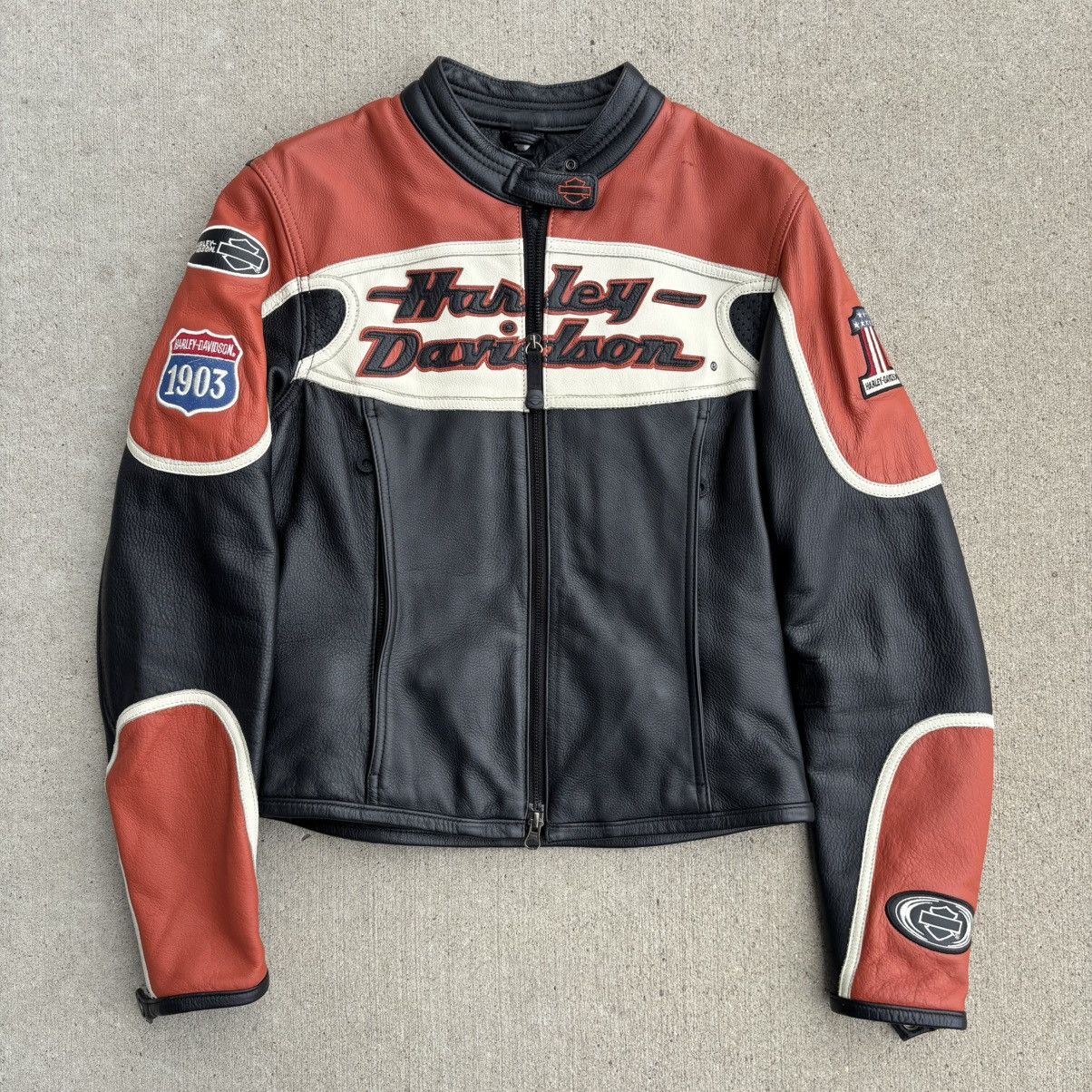 Harley Davidson Vintage Y2K Harley Davidson Leather Biker Jacket Size S / US 4 / IT 40 - 1 Thumbnail