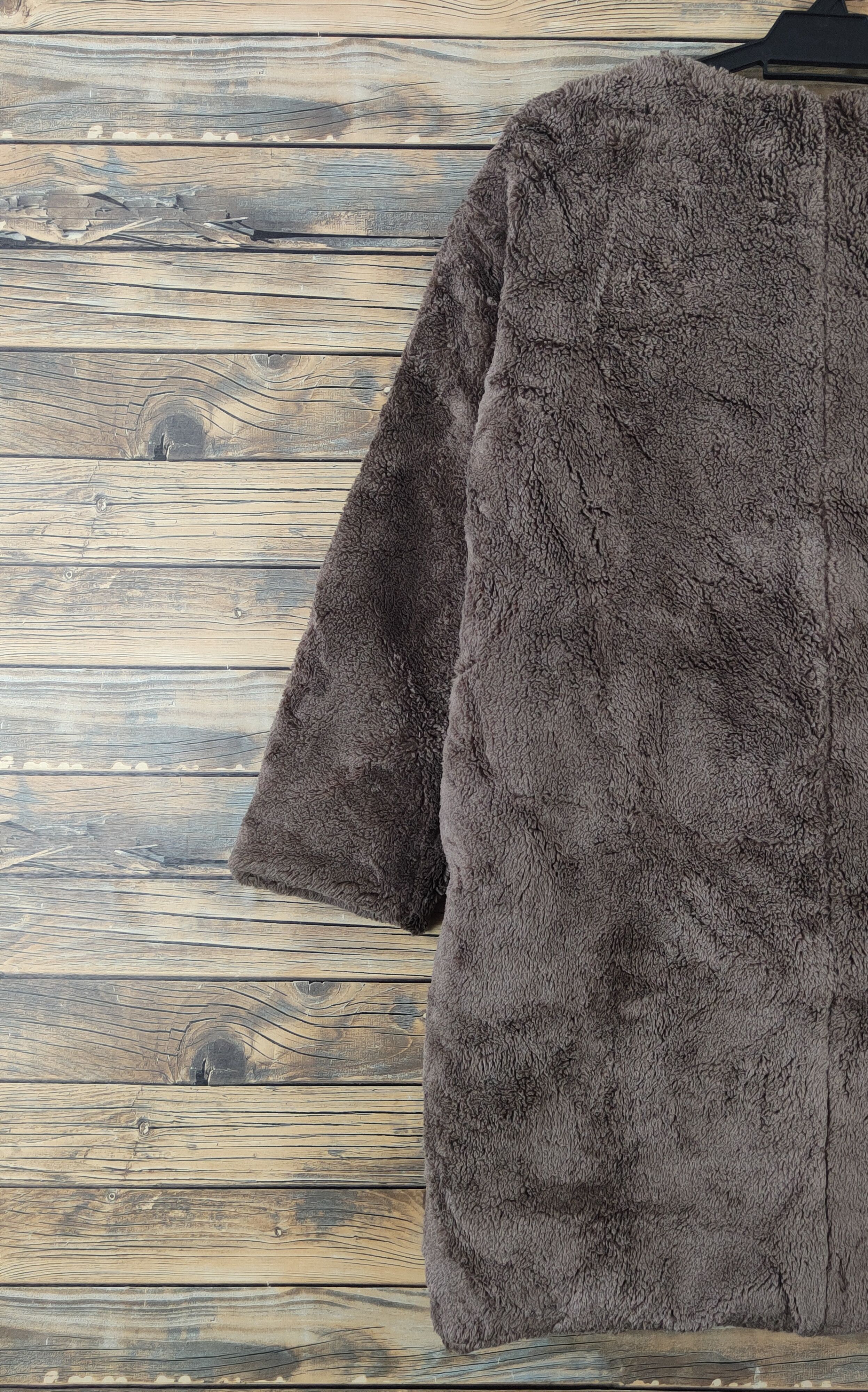 Japanese Brand × Vintage Back Number Dark Brown Fur Faux Sweater Coats Size M / US 6-8 / IT 42-44 - 8 Thumbnail