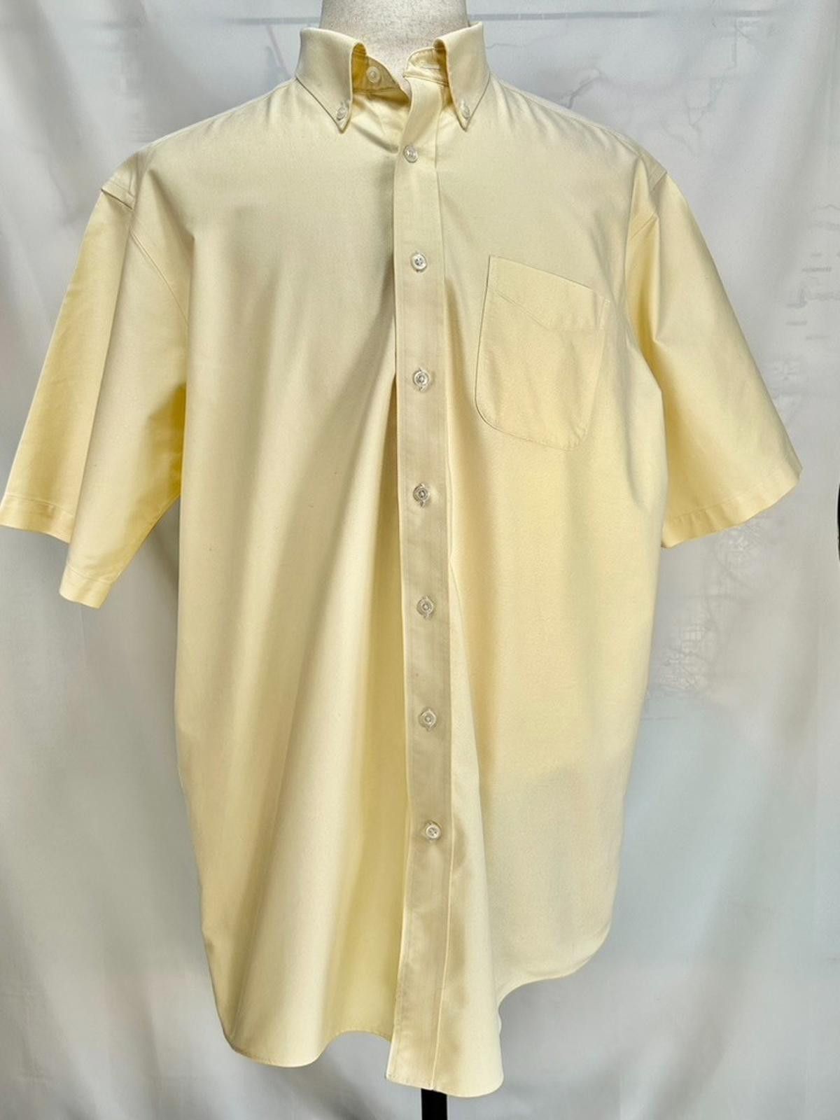 L.L. Bean LL Bean Wrinkle Free Short Sleeve Button Down Yelllow 17 T Size US XL / EU 56 / 4 - 1 Thumbnail