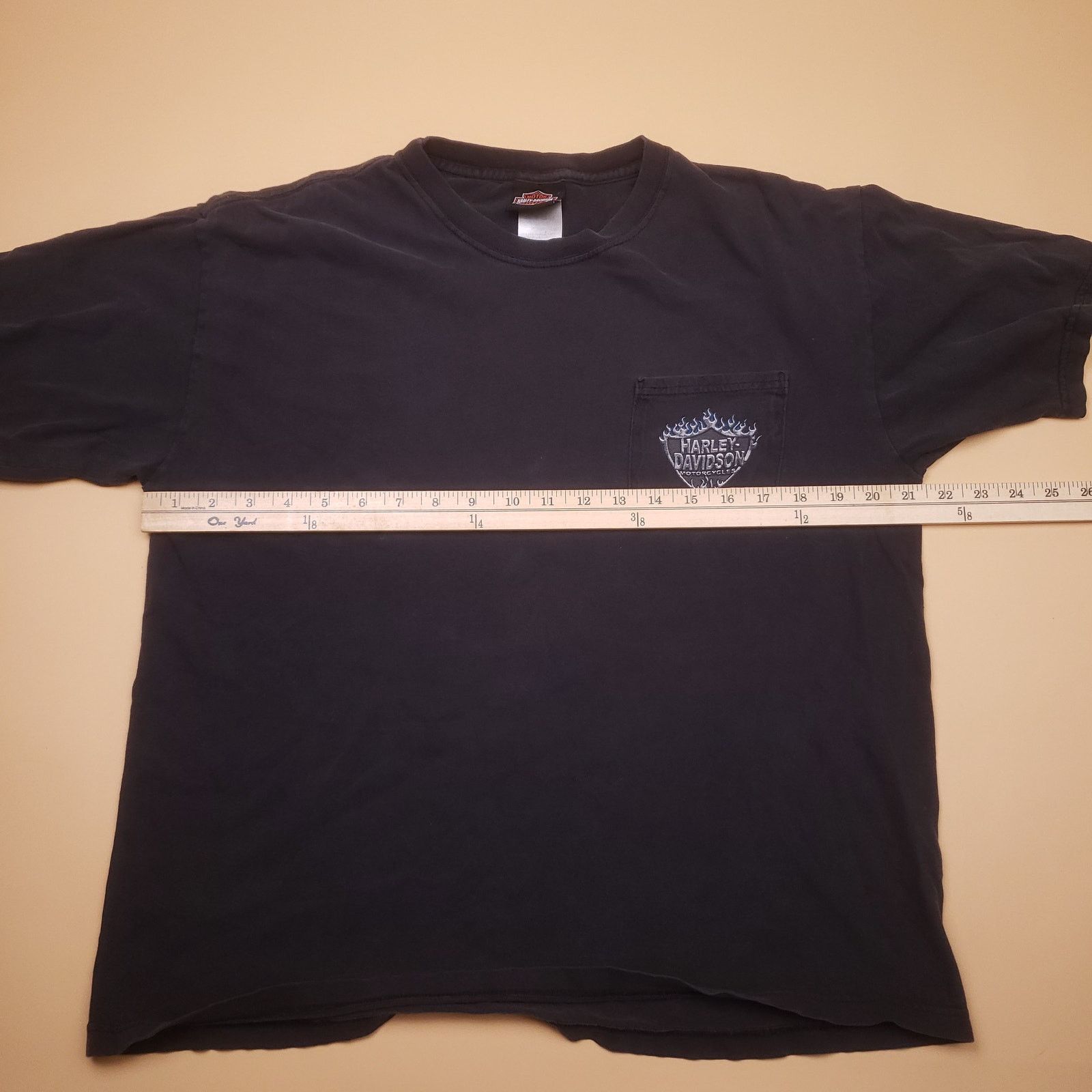 Harley Davidson y2k Harley Davidson Motorcycles Flames Pocket T Shirt Mens L Size US L / EU 52-54 / 3 - 11 Thumbnail