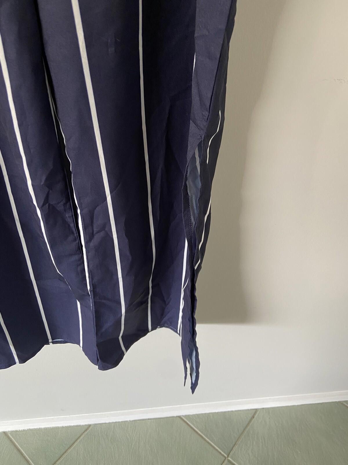 Designer Zaful Blue White Stripped Pants w Side Split NEW - Sz XL Size 40" / US 18 - 6 Thumbnail