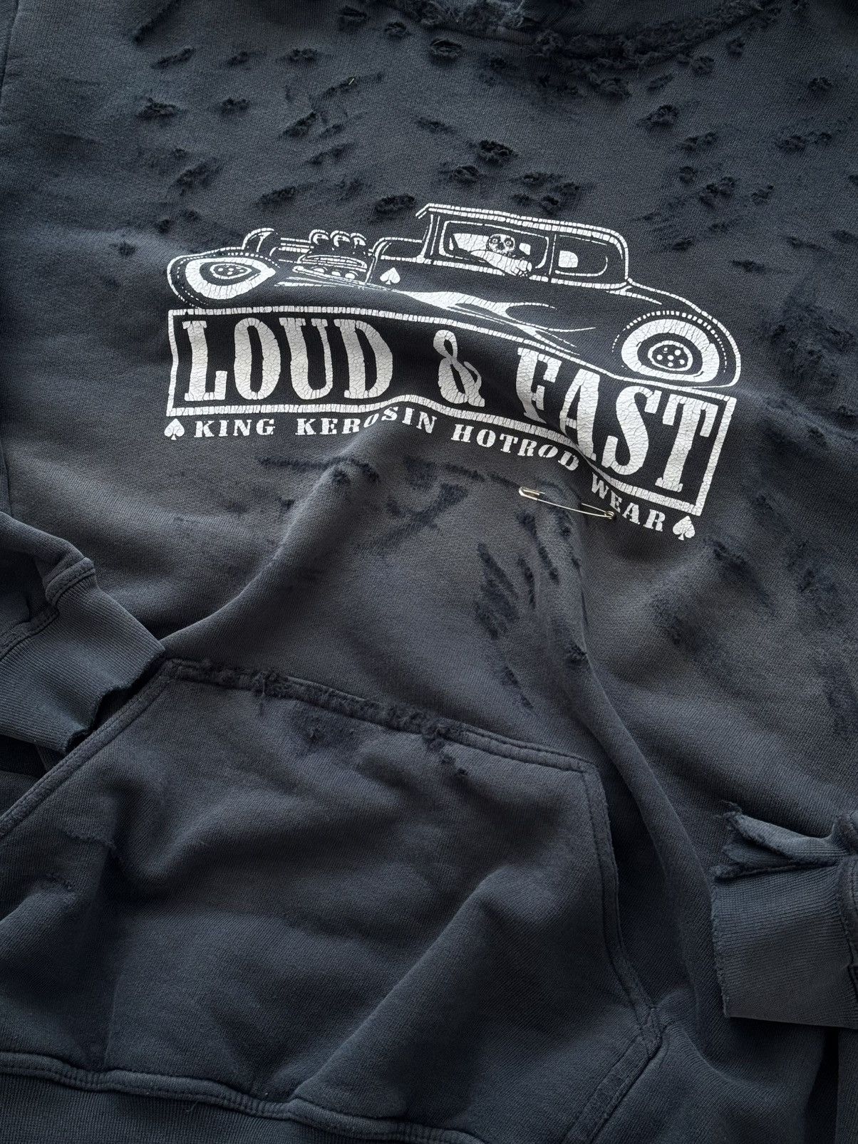 Vintage Vintage 00s Art Racing Thrashed Destroyed Faded Hoodie Size US L / EU 52-54 / 3 - 5 Thumbnail