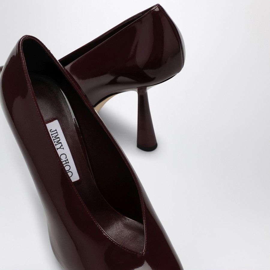 Jimmy Choo o1d2blof0824 Patent Leather Décolleté in Burgundy Size US 10 / IT 40 - 4 Thumbnail