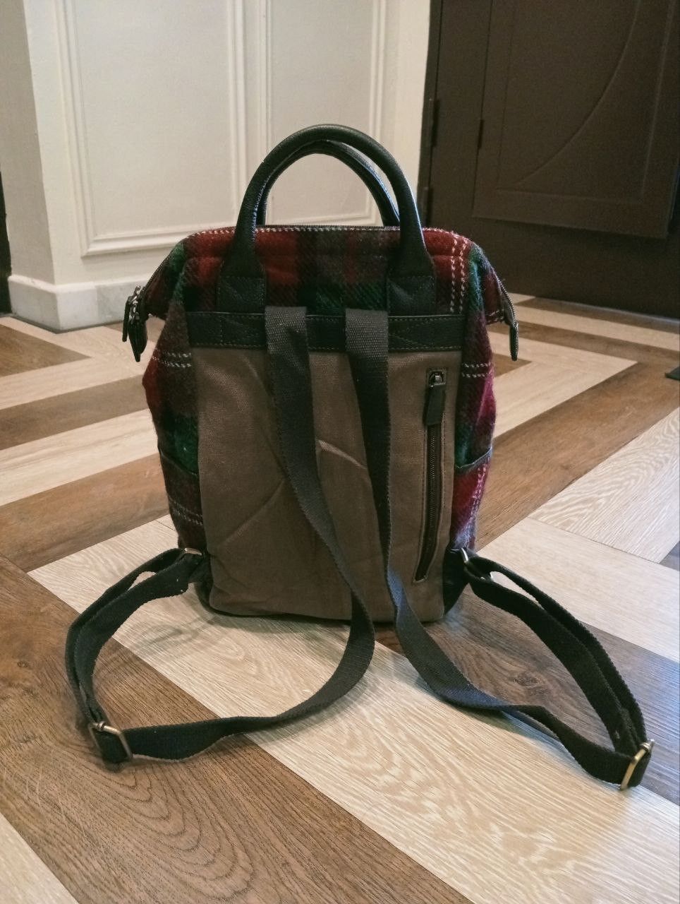 Harris Tweed HARRIS TWEED BRITISH GREEN WOOL LEATHER BACKPACK Size ONE SIZE - 5 Thumbnail