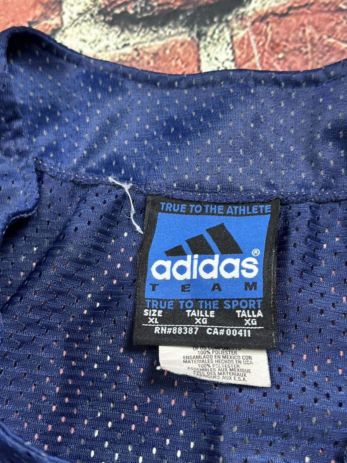 Adidas Vintage Adidas Team Baseball Jersey Blue Mesh Blank 90s Size US XL / EU 56 / 4 - 7 Thumbnail