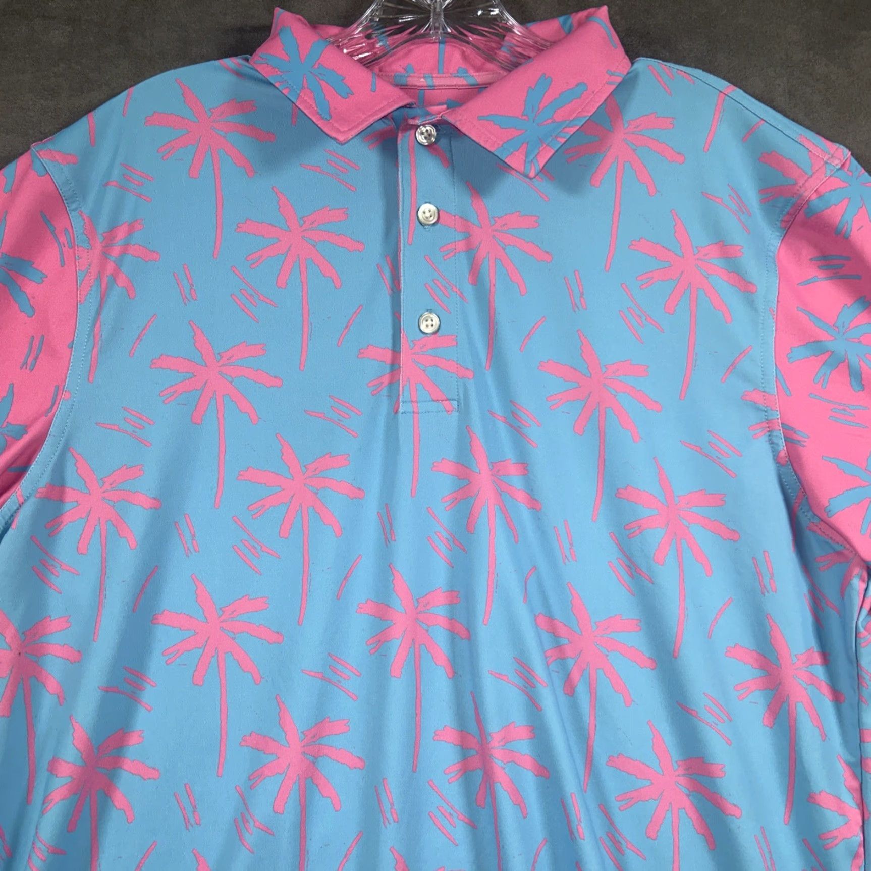 Chubbies Chubbies Polo Shirt Mens S Blue Floral Hawaiian 90s Quick Dry Breathable Stretch Golf Polo Shirt Size US S / EU 44-46 / 1 - 2 Thumbnail