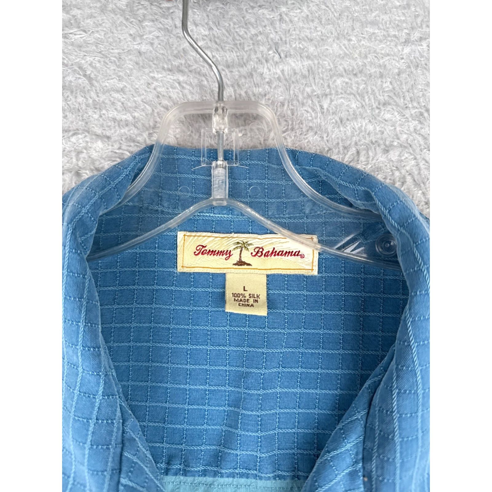 Tommy Bahama Tommy Bahama Shirt Men Large Silk Hawaiian Button-Up Blue Stripe Short Sleeve Aloha Vacation Mens Size US L / EU 52-54 / 3 - 7 Thumbnail