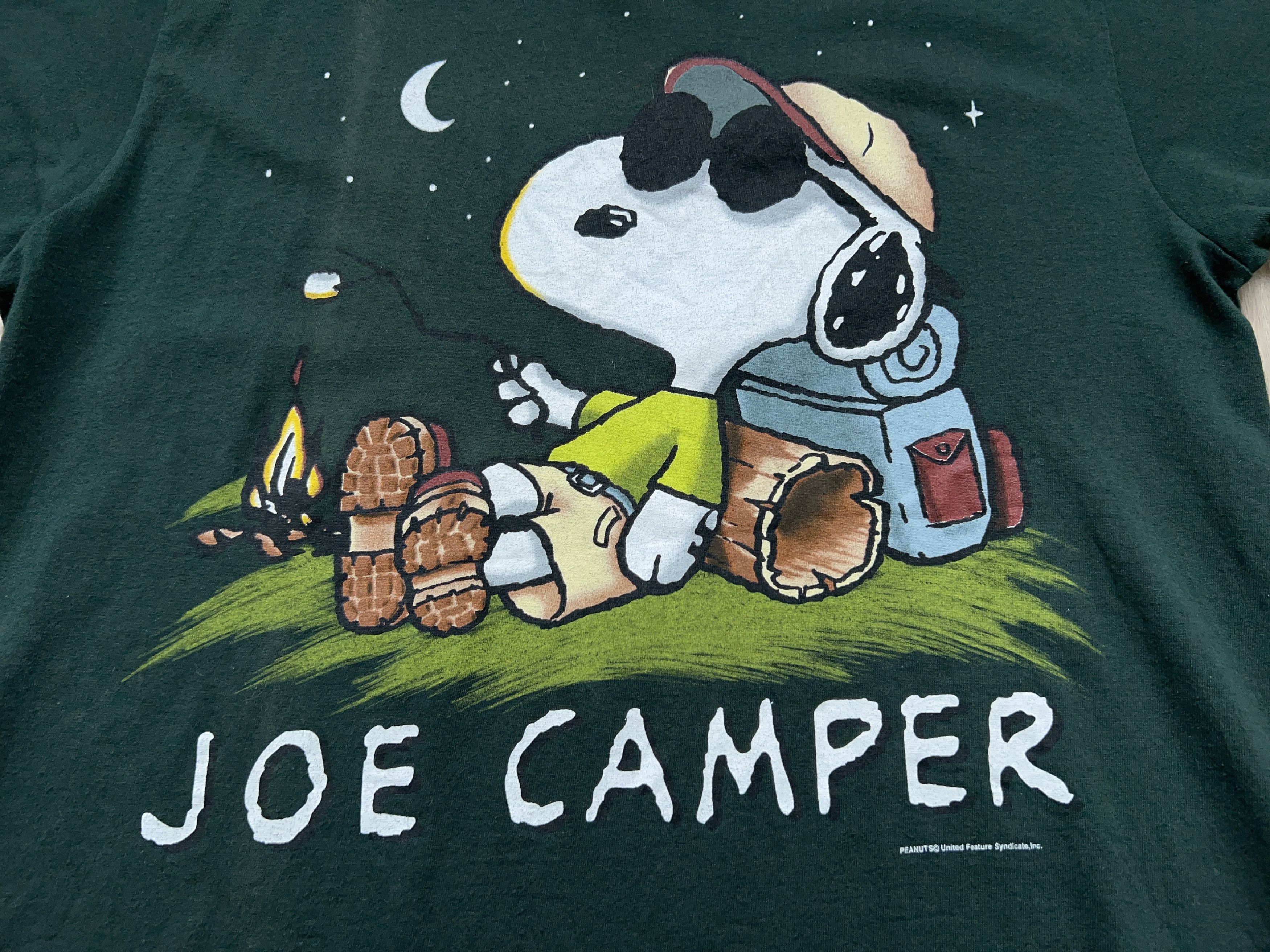 Cartoon Network × Peanuts × Vintage Snoopy Joe Camper Peanuts Comics Green T Shirt Tee XL Size US XL / EU 56 / 4 - 5 Thumbnail