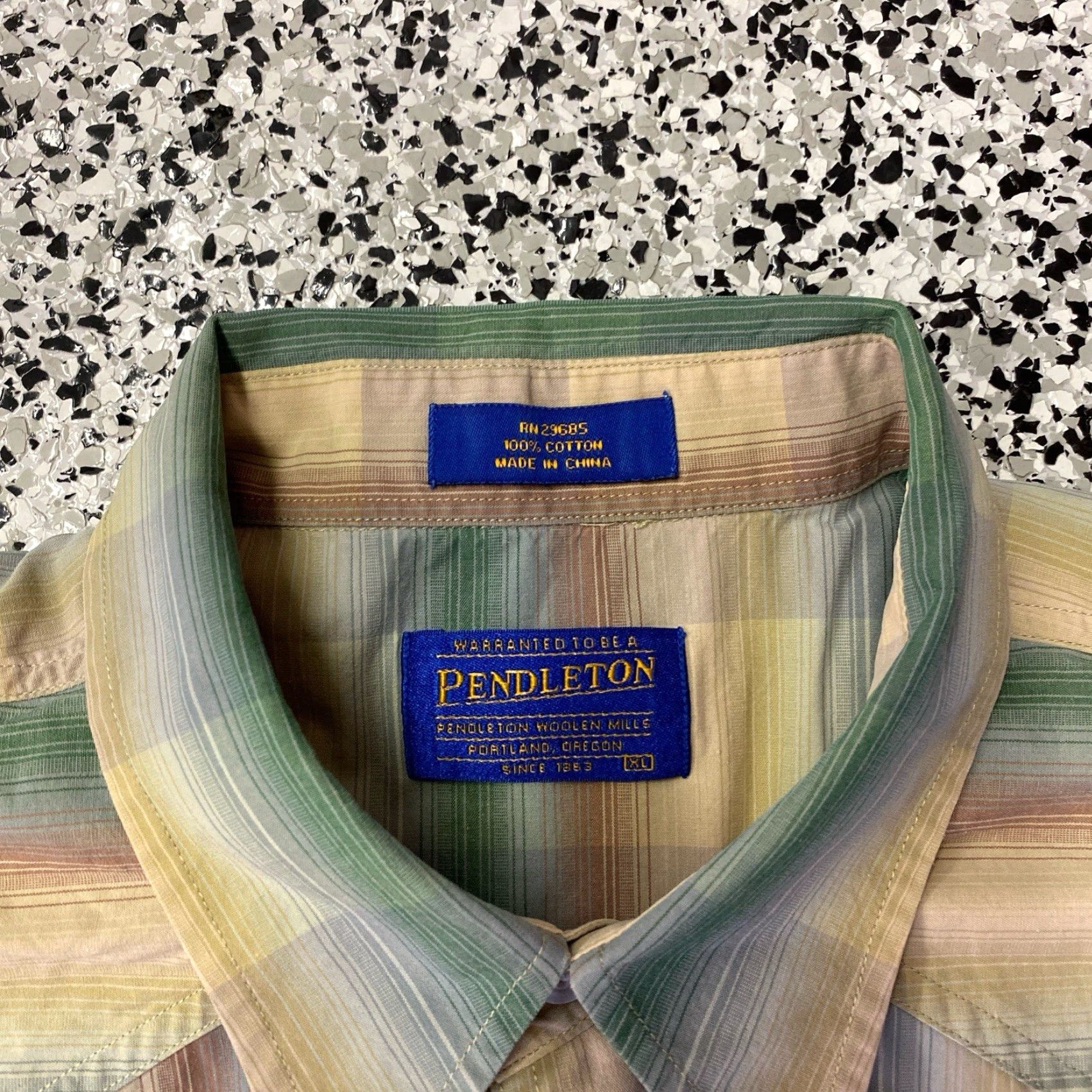 Pendleton Pendleton Shirt Mens XL Green Cotton Pearl Snap Button-Up Western Wear Solid Long Sleeve Size US XL / EU 56 / 4 - 2 Thumbnail