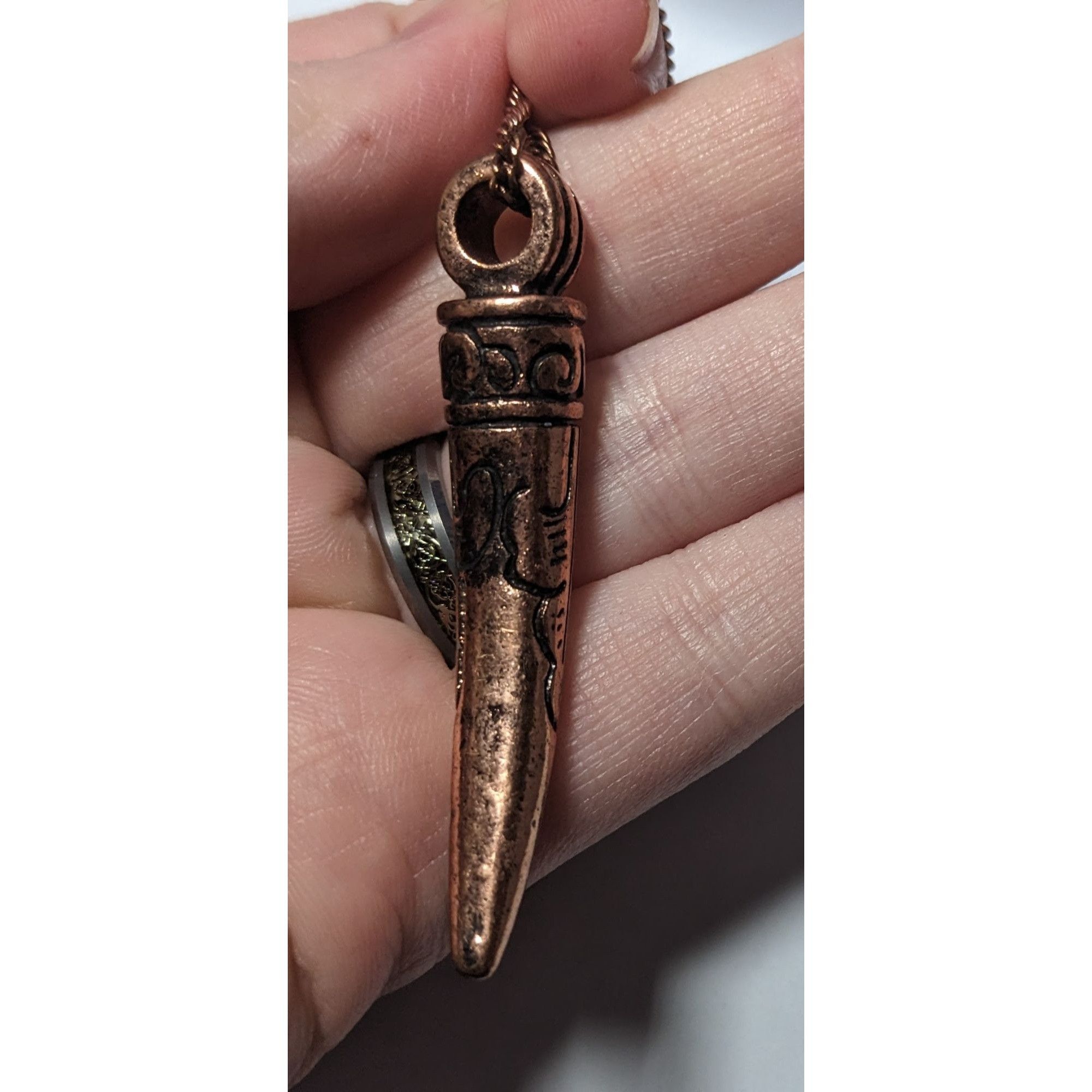 Other Buckle Copper Tone Distressed Engraved Claw Necklace Size ONE SIZE - 8 Thumbnail