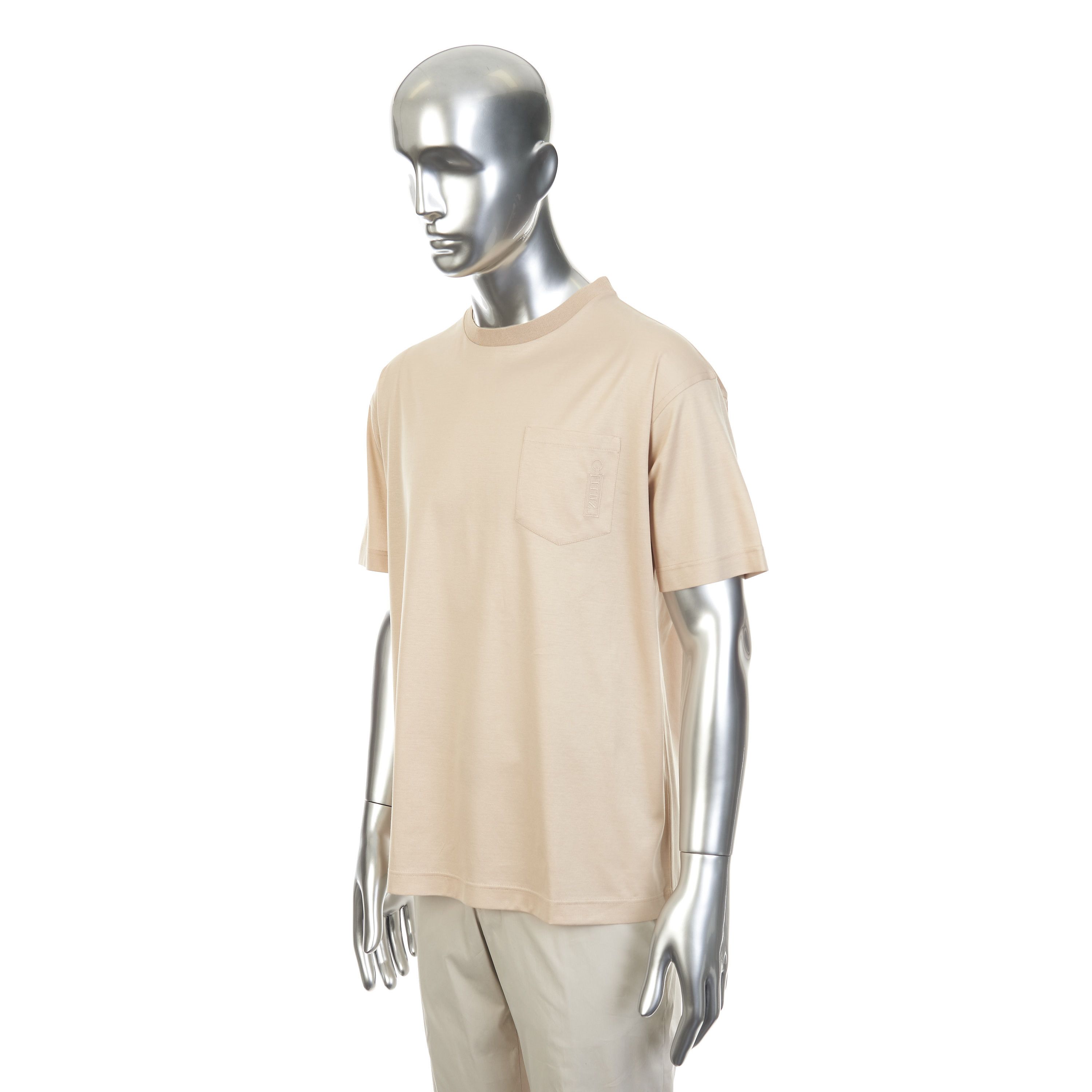 Zilli Sand Zilli Chest Pocket Cotton T-Shirt Size US M / EU 48-50 / 2 - 2 Thumbnail