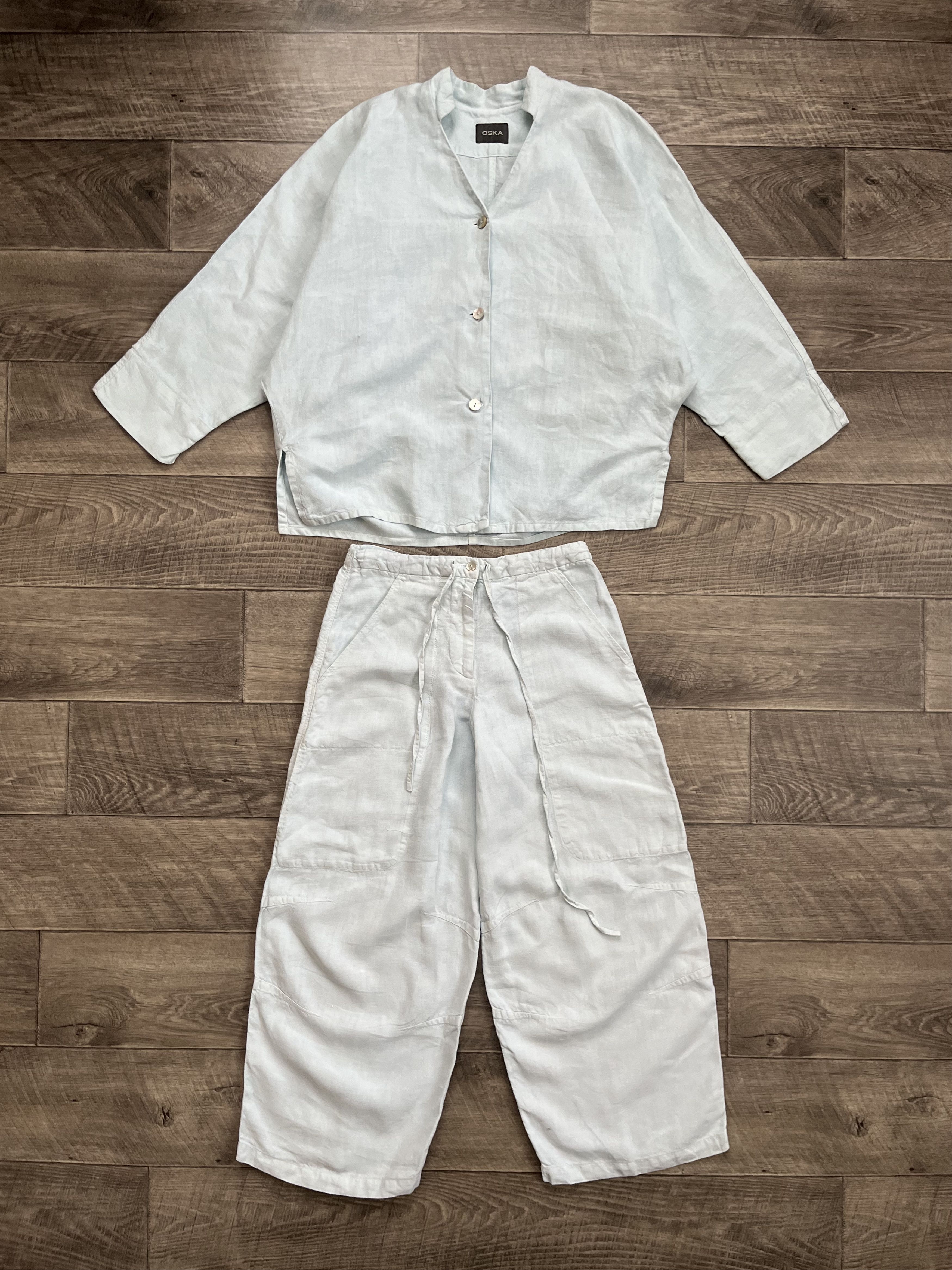 OSKA Oska Lagenlook Linen Balloon Pants Boxy Shirt Jacket S-M Size 30" / US 8 / IT 44 - 1 Thumbnail