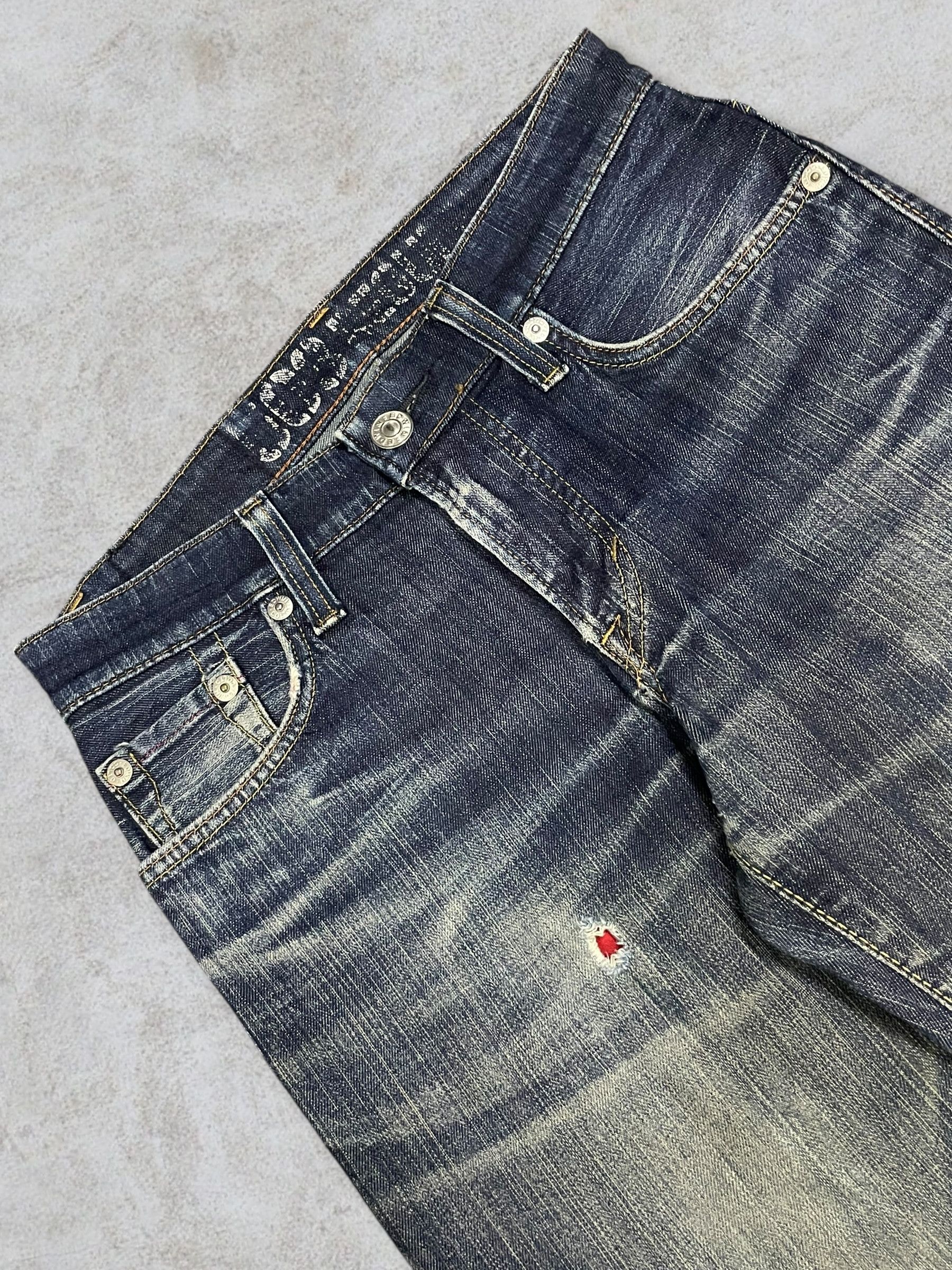 Edwin Vintage Edwin Blue Trip Distressed Straight Cut Washed Jeans Size US 28 / EU 44 - 5 Thumbnail