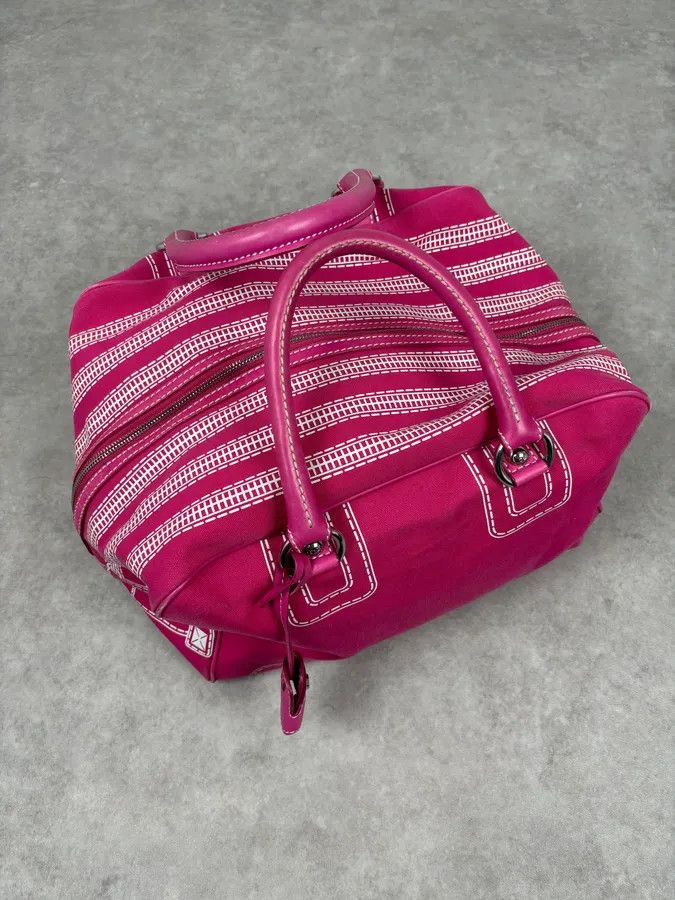 Dolce & Gabbana AW2010 Dolce & Gabbana Fuchsia Pink Canvas Trompe Loeil Zip Bag Size ONE SIZE - 6 Thumbnail