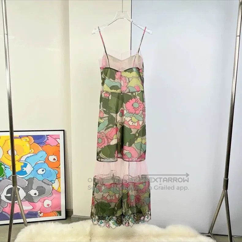 Fendi Fendi Pink Color-blocked Mulberry Silk Printed Strapless D Size XS / US 0-2 / IT 36-38 - 3 Thumbnail