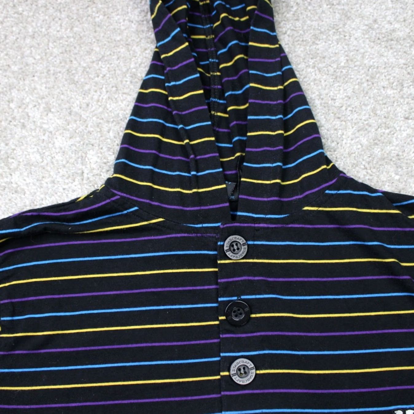 Vintage Blizzard StarCraft II Hoodie Mens Medium Black Striped Hooded Sweatshirt Size US M / EU 48-50 / 2 - 5 Thumbnail