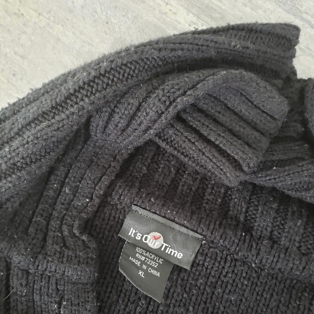 Designer Black Button Detailed IOT Flared Cardigan Size XL / US 12-14 / IT 48-50 - 3 Thumbnail