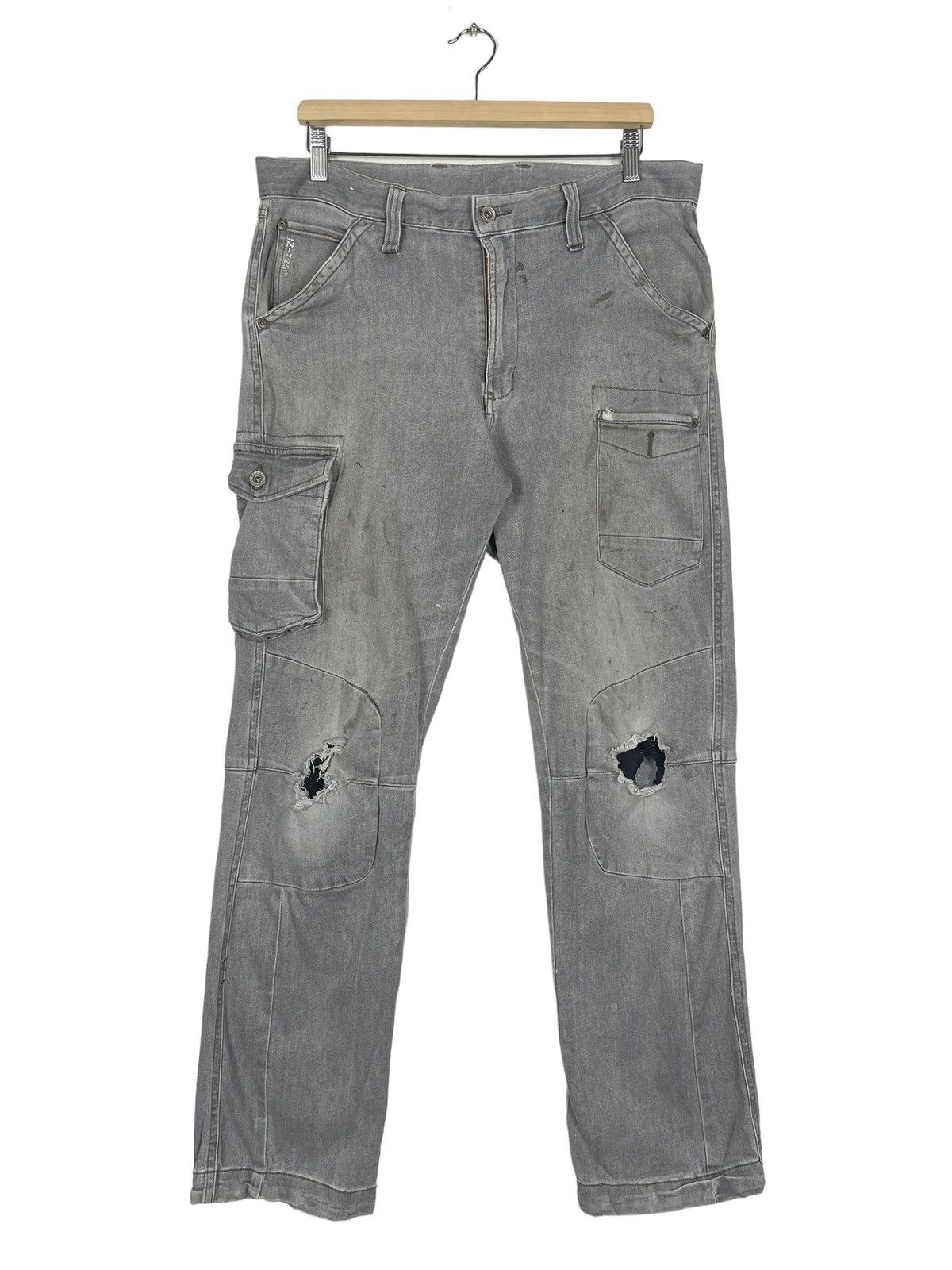 If Six Was Nine Japanase Brand Multipocket Ripped Cargo Pants Size US 36 / EU 52 - 1 Thumbnail