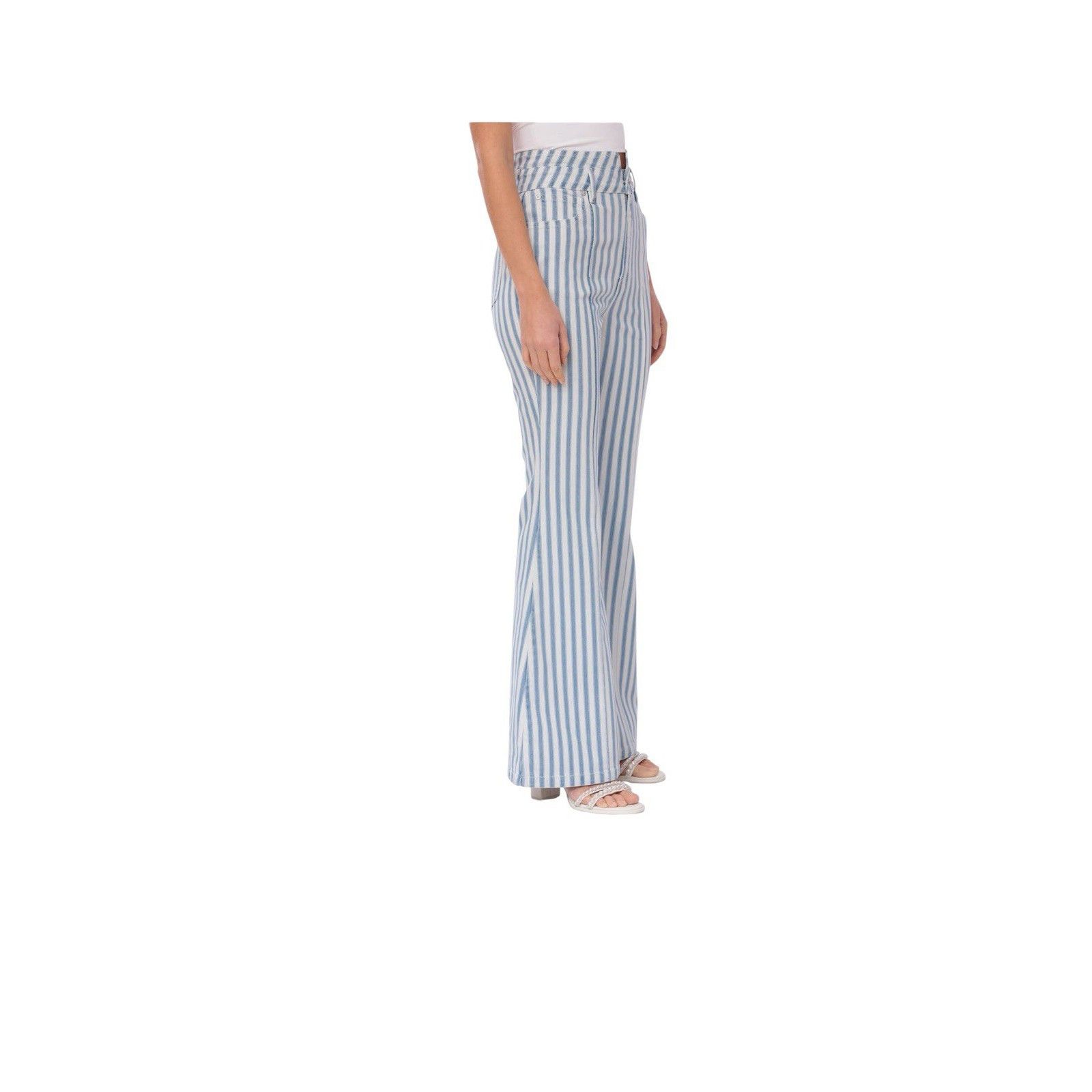 AVEC LES FILLES NWOT AVEC LES FILLES STRIPED HIGH WAIST FLARE JEANS Size 24" / US 00 / IT 34 - 3 Thumbnail