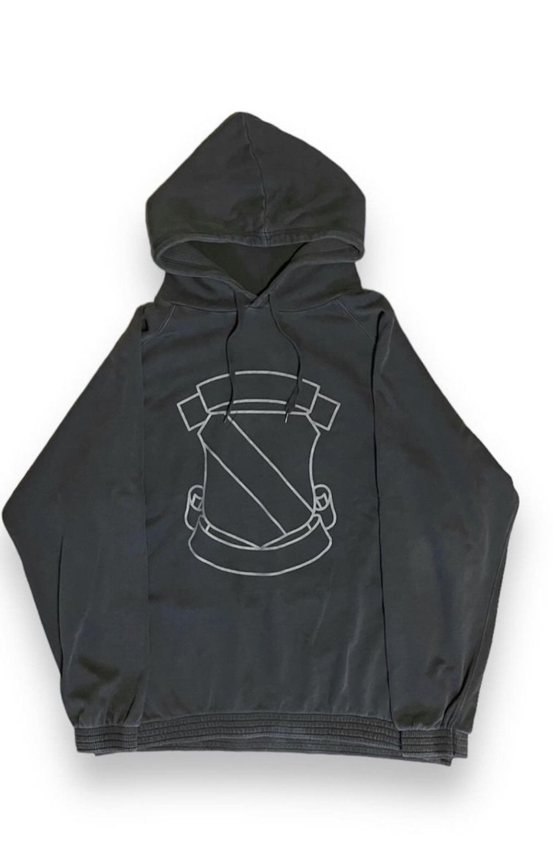 image of Number N Ine Number Nine Shield Hoodie in Grey, Men's (Size Large)
