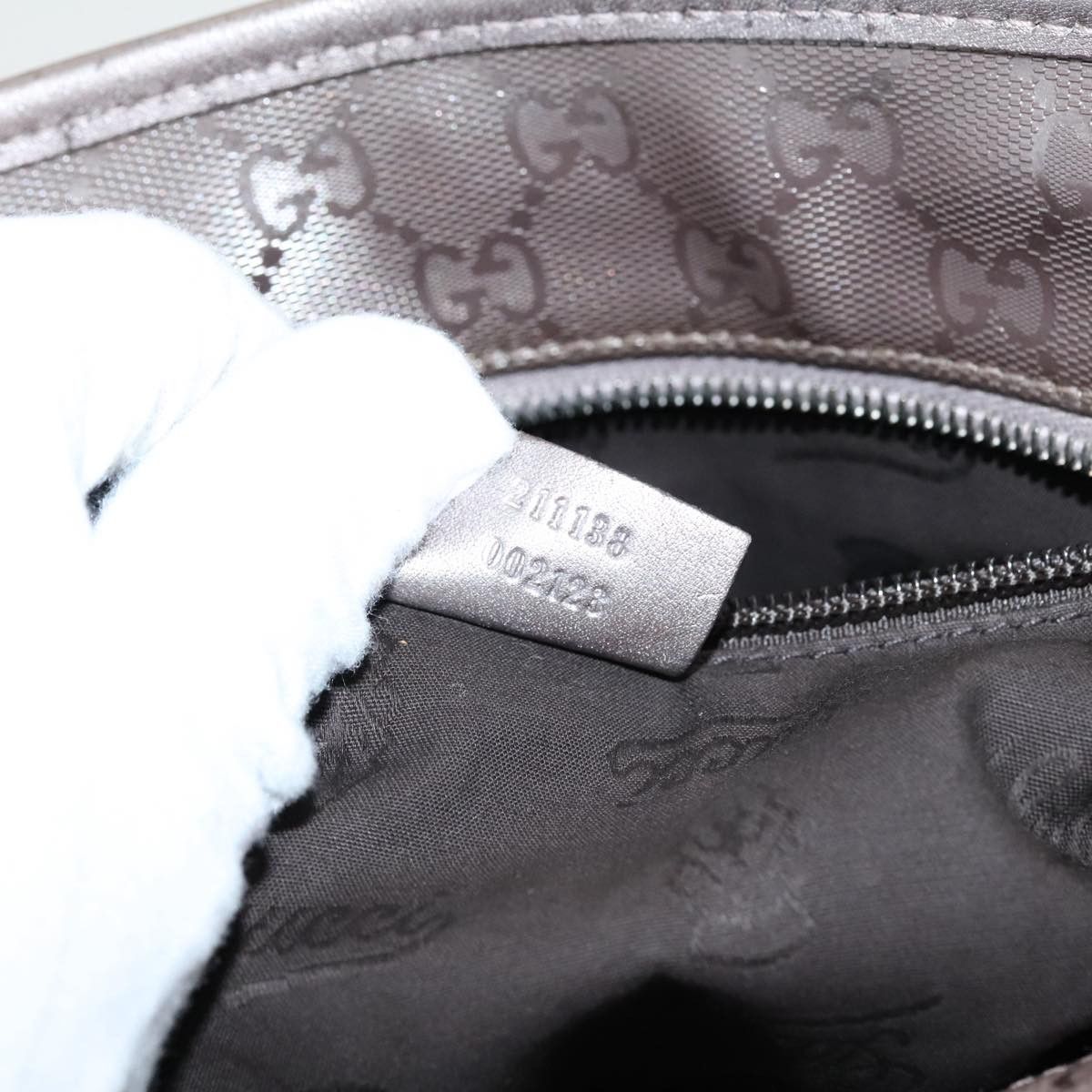 Gucci GUCCI GG Implementation Tote Bag Silver Metallic Size ONE SIZE - 13 Thumbnail