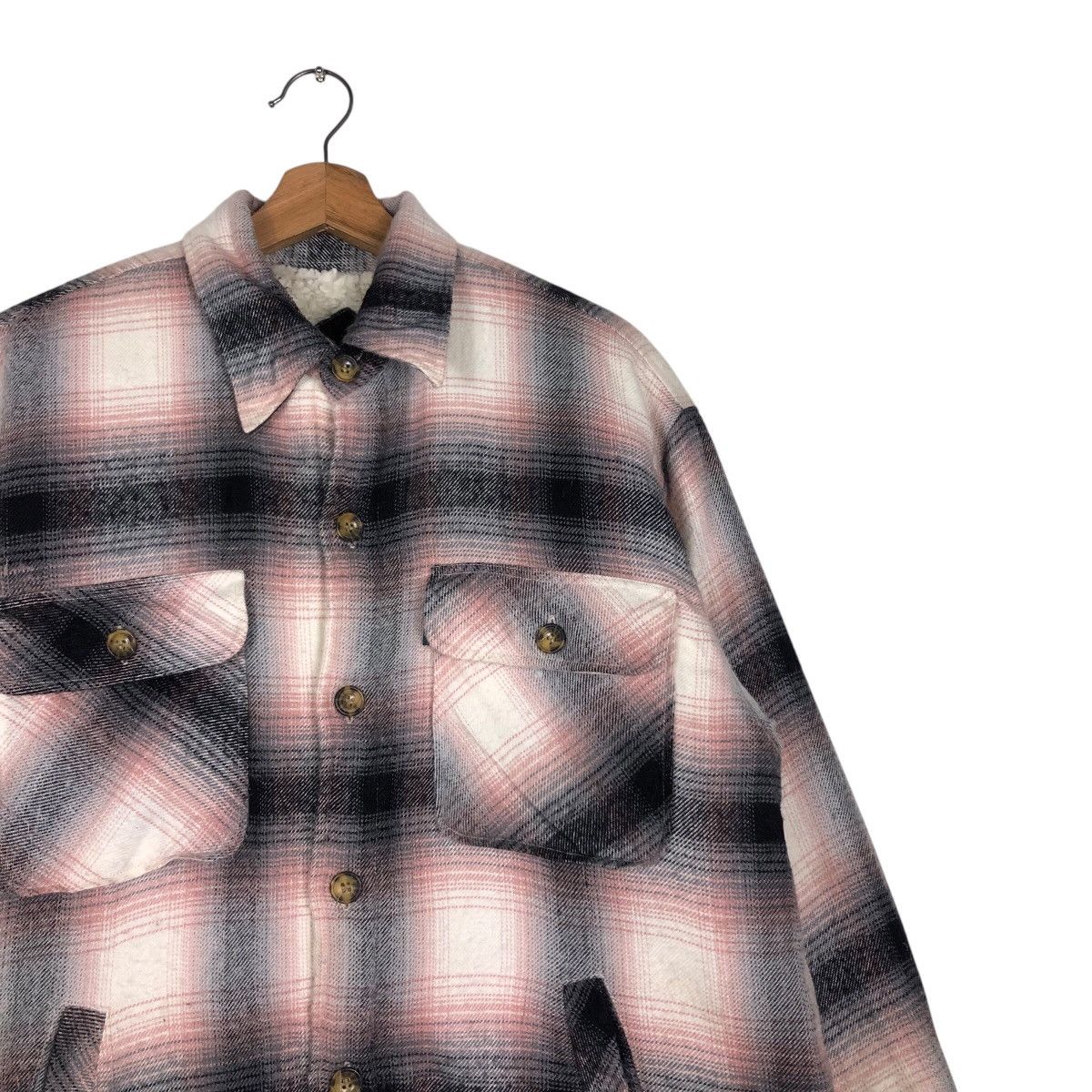 Japanese Brand 📌Vintage Chore Work Flannel Jacket Button Bayleaf Size US M / EU 48-50 / 2 - 7 Thumbnail