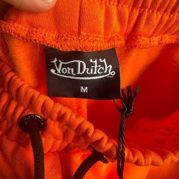 Designer × Von Dutch NWT VON DUTCH ORANGE SWEATPANTS SZ MEDIUM M Size US 30 / EU 46 - 4 Thumbnail