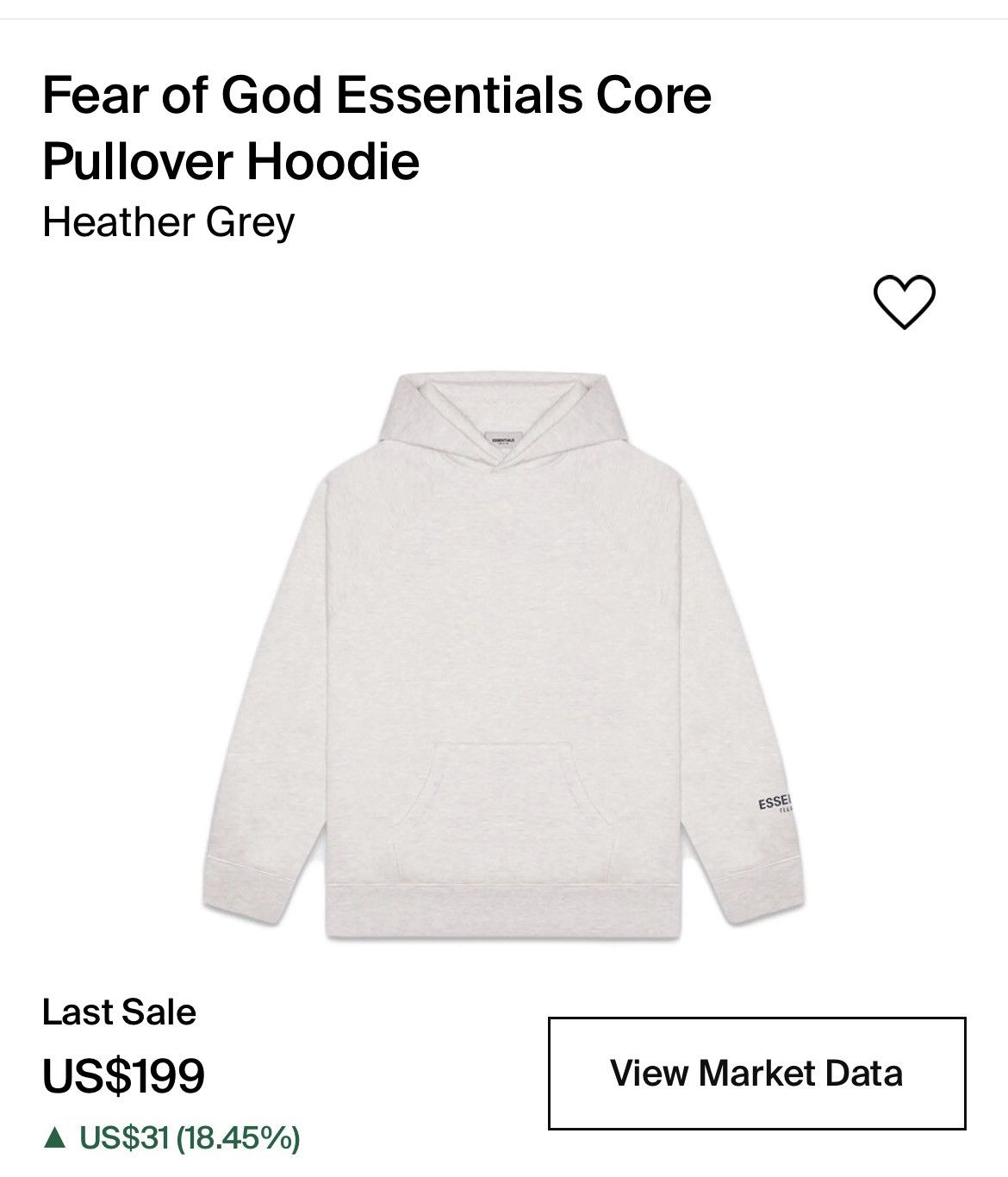 Fear of God Essentials Core Hoodie 'Heather Grey