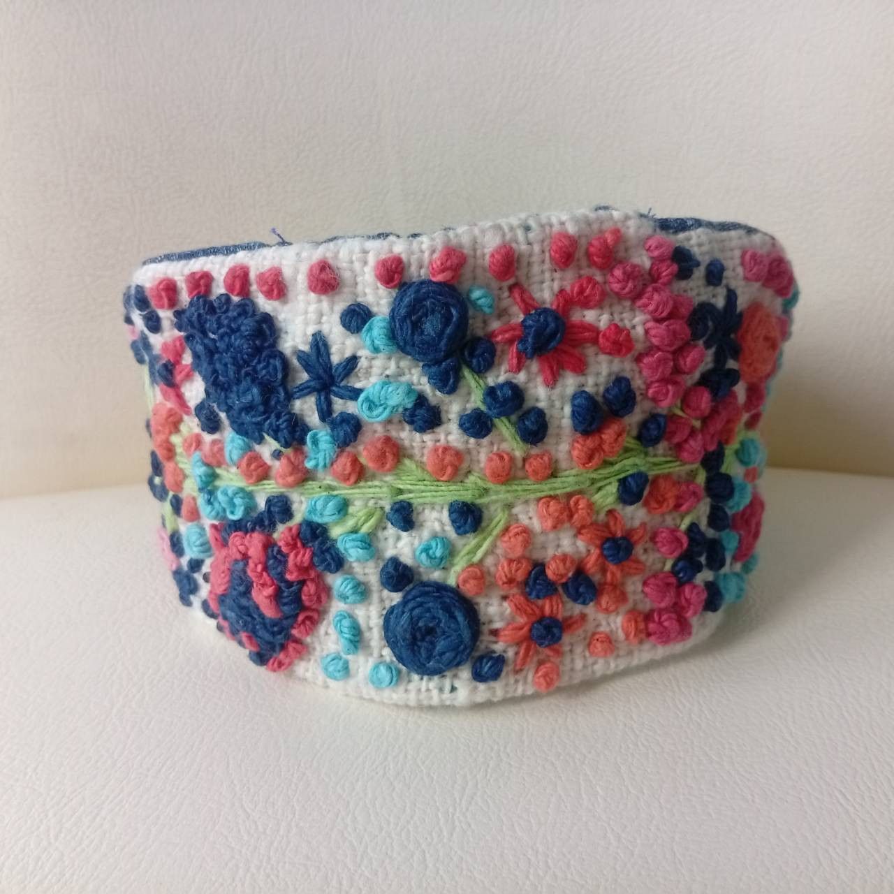 Other HAND FLORAL EMBROIDERED INDIGO HEADBAND NEW YEAR GIFT Size ONE SIZE - 2 Thumbnail