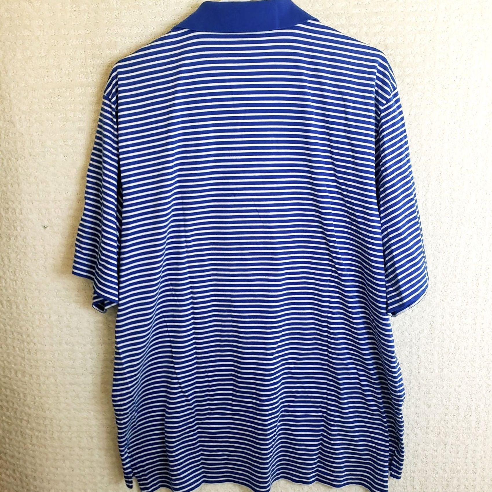Ralph Lauren VINTAGE Polo Golf Ralph Lauren Pima Cotton Shirt Men's L Blue Stripe SS Flag Logo Size US L / EU 52-54 / 3 - 6 Thumbnail