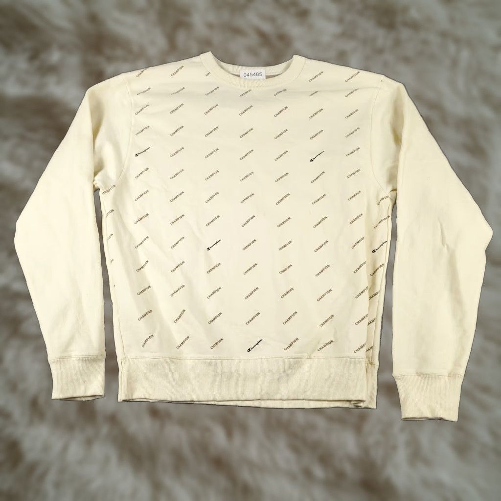 Champion Mens Champion Sweater Medium Ivory Beige Casual Pullover Sweatshirt Size US M / EU 48-50 / 2 - 1 Thumbnail