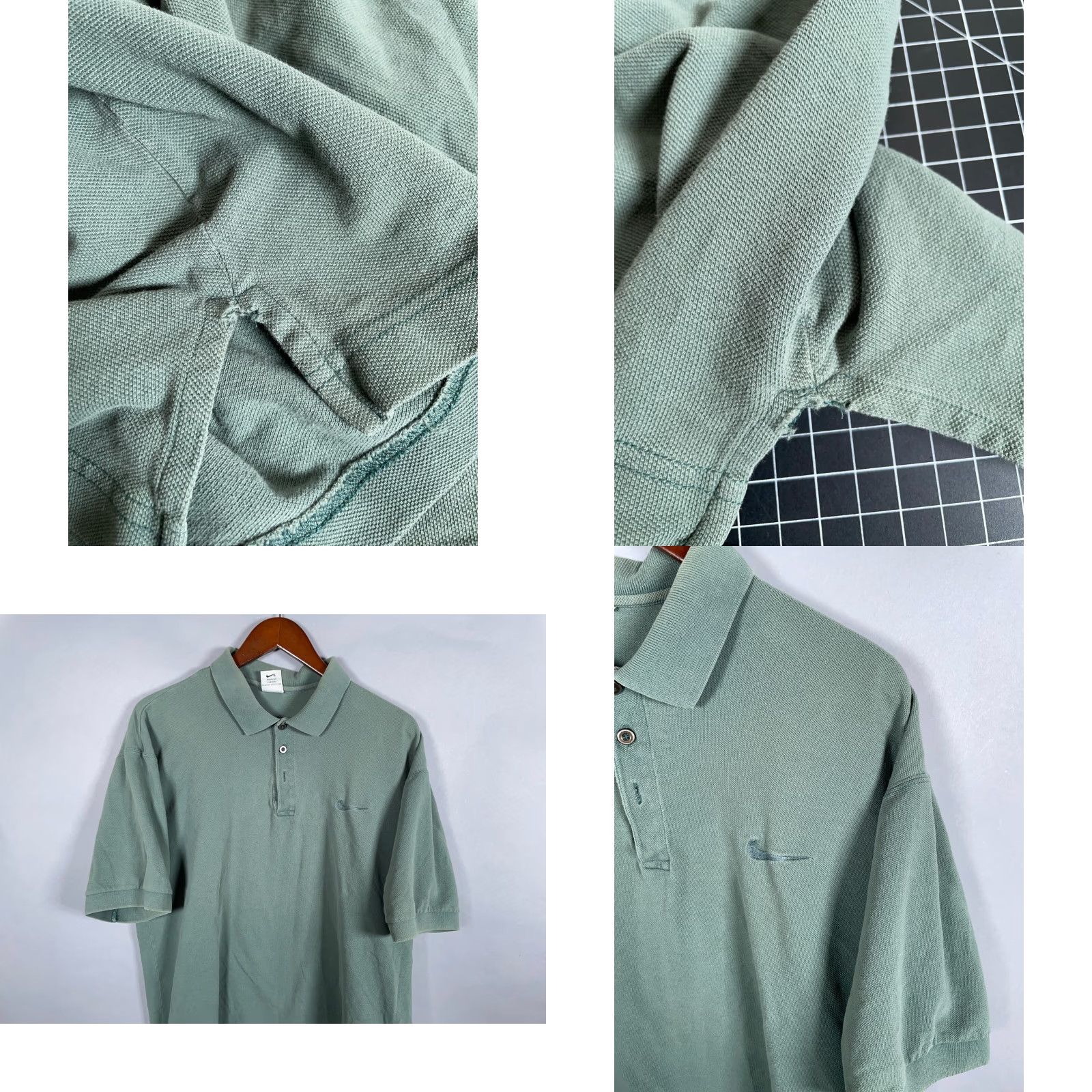 Nike VINTAGE Nike Polo Shirt Men Large Green 90s Retro Sports Pique Cotton Casual Size US L / EU 52-54 / 3 - 8 Thumbnail
