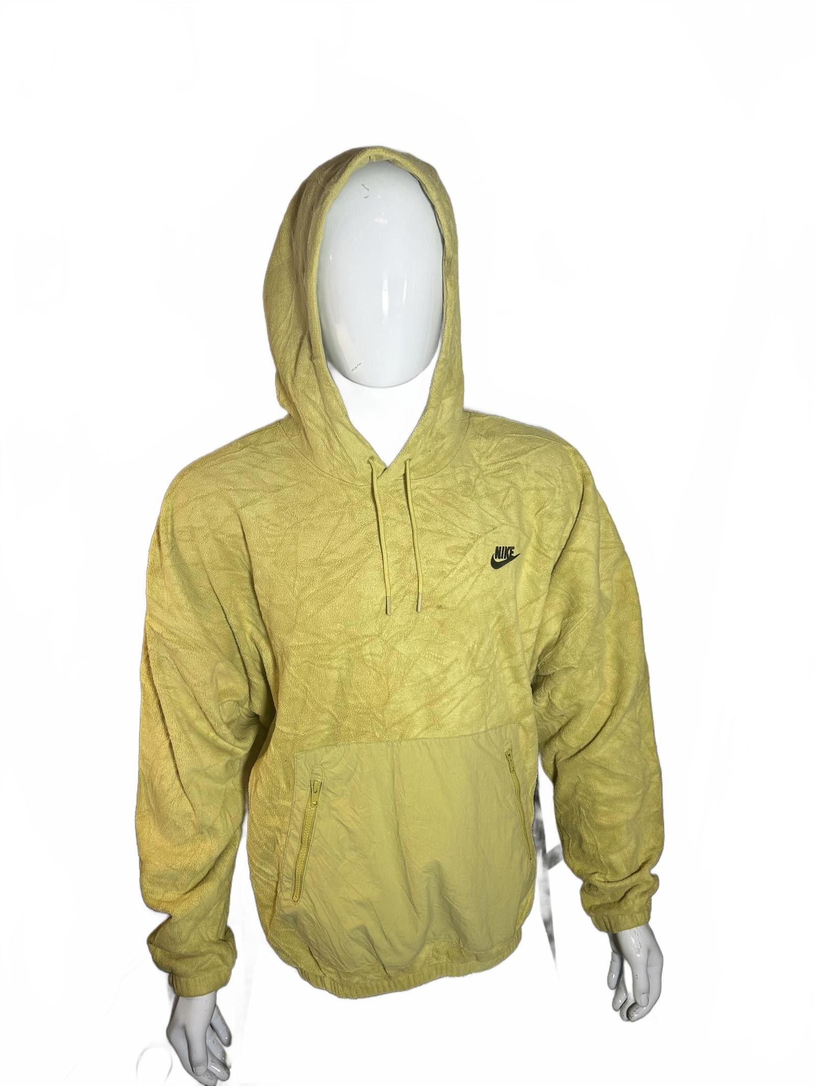 Nike Nike Hooded Sweatshirt - Stylish Light Yellow Pullover Size US XL / EU 56 / 4 - 1 Thumbnail