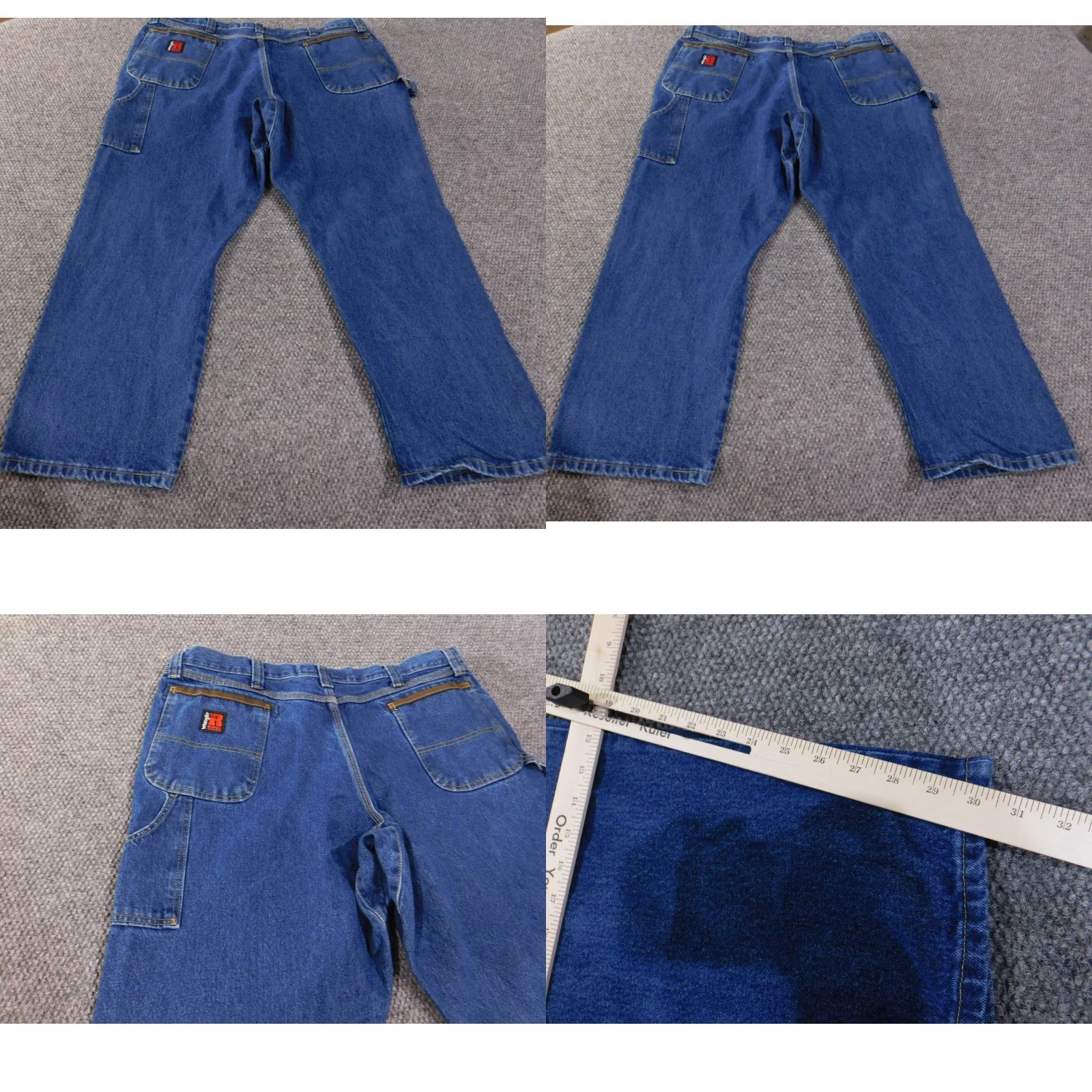 Wrangler Wrangler Jeans Mens 42x30 Blue Riggs Dark Wash Straight Classic Denim Workwear Jeans Mens Regular 42 Blue Cowboy Pockets Zip Inseam 30 Style Straight Size US 42 / EU 58 - 8 Thumbnail