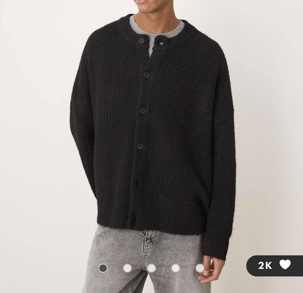 Asos ASOS DESIGN super oversized knitted cardigan in black Size US XL / EU 56 / 4 - 1 Thumbnail