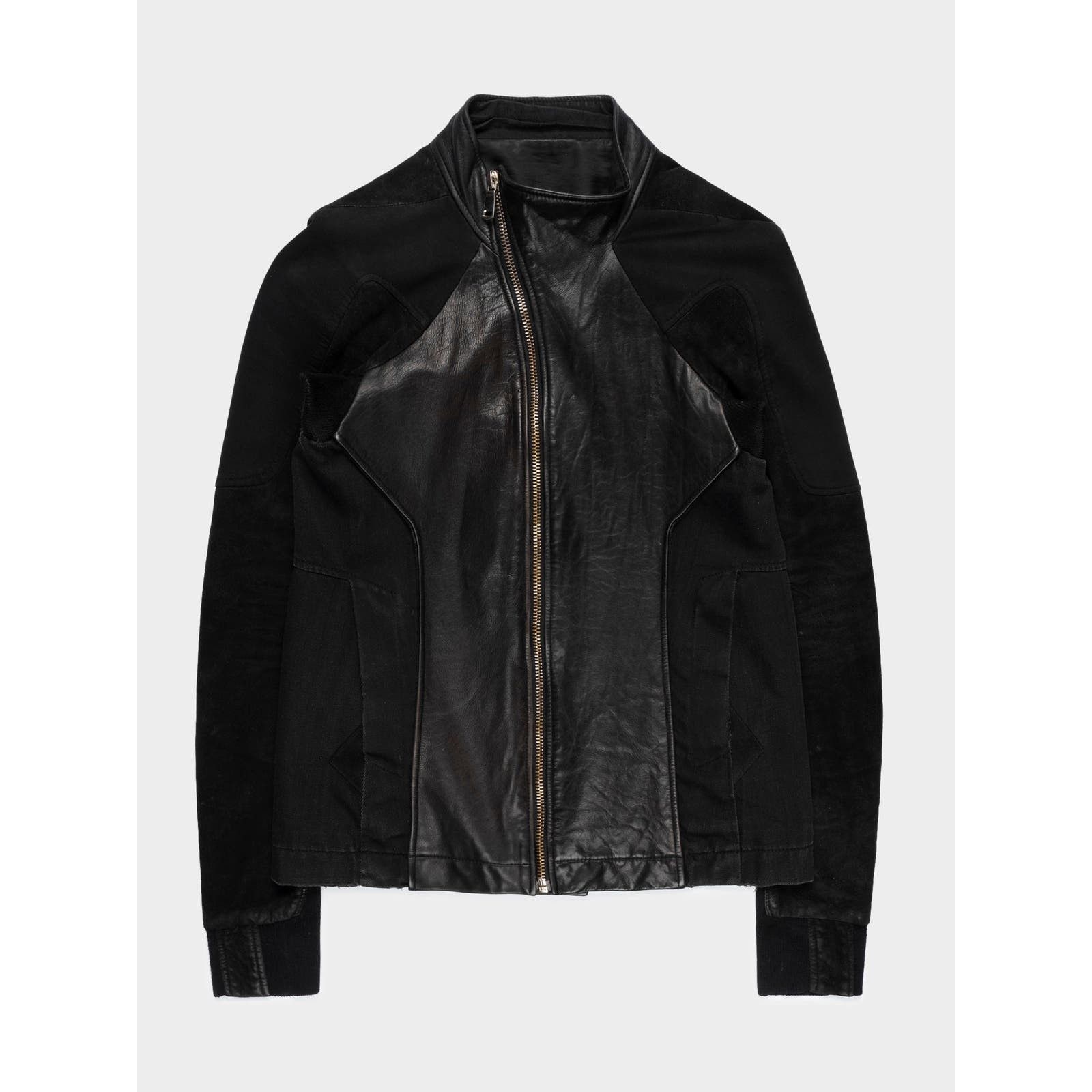 Pre-owned Rick Owens Leather Molino Rider Jacket In Black
