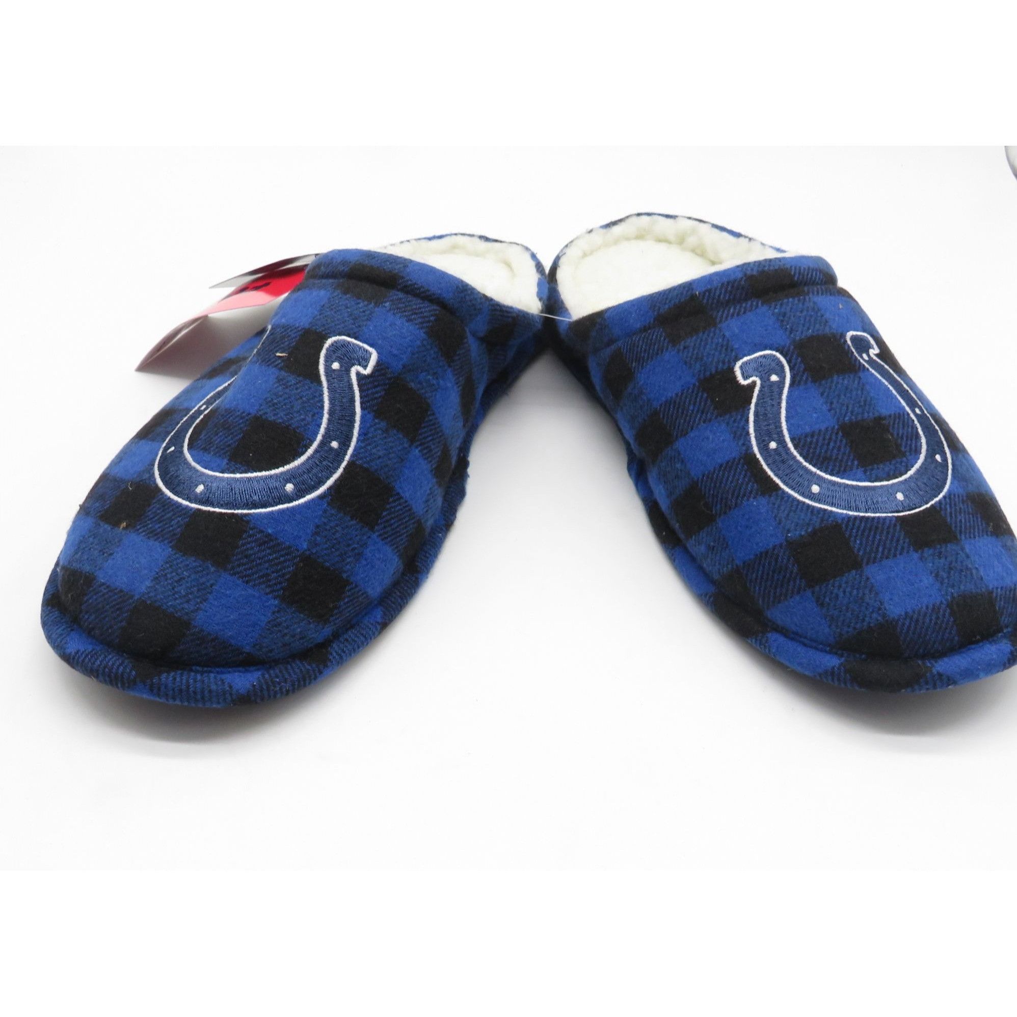 Other Indianapolis Colts Blue Black Checkered Fleece Slippers Whit Size US 7 / EU 40 - 3 Thumbnail