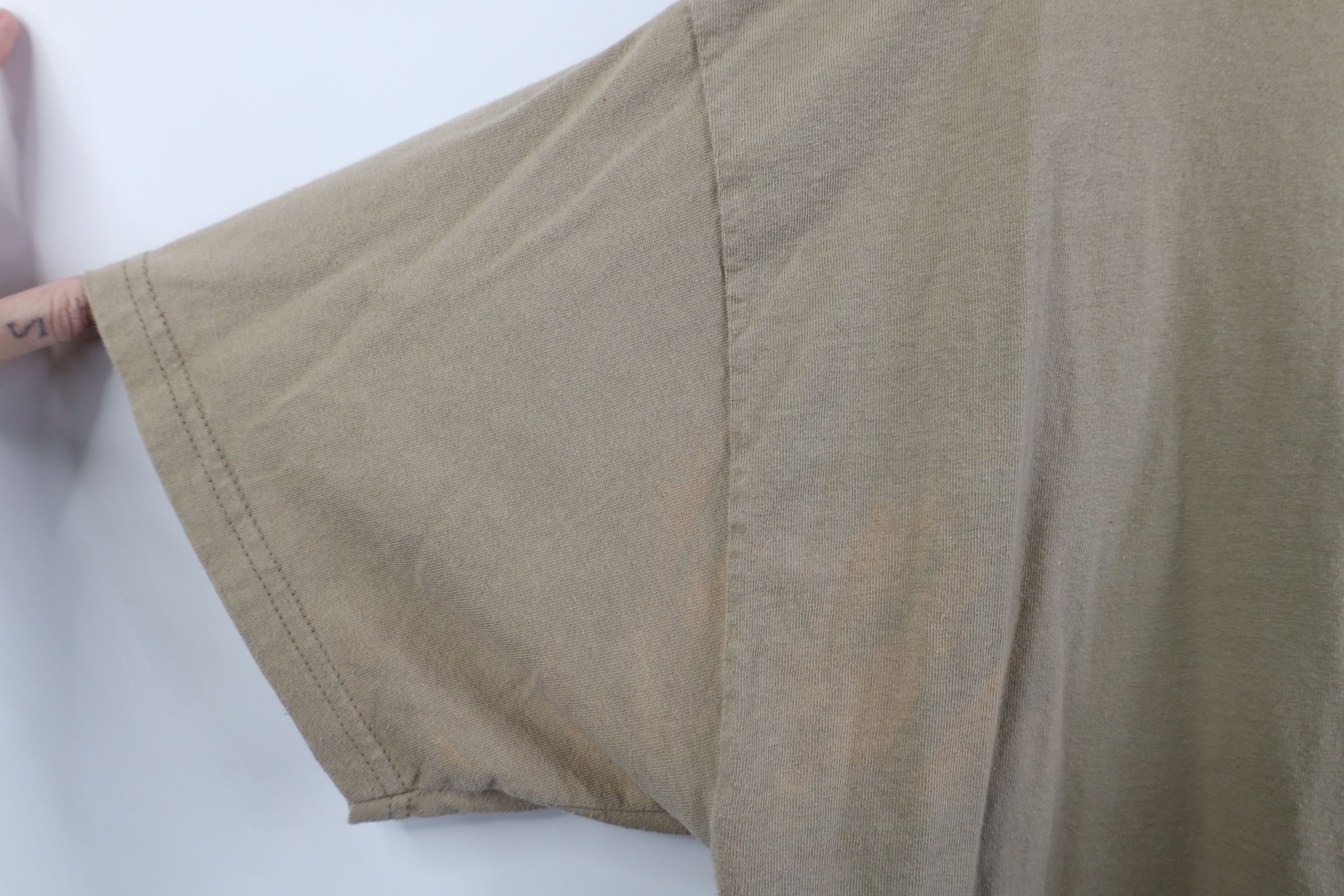 Vintage Vintage 90s Streetwear Blank Cotton Short Sleeve T-Shirt Tan Size US XXL / EU 58 / 5 - 9 Thumbnail